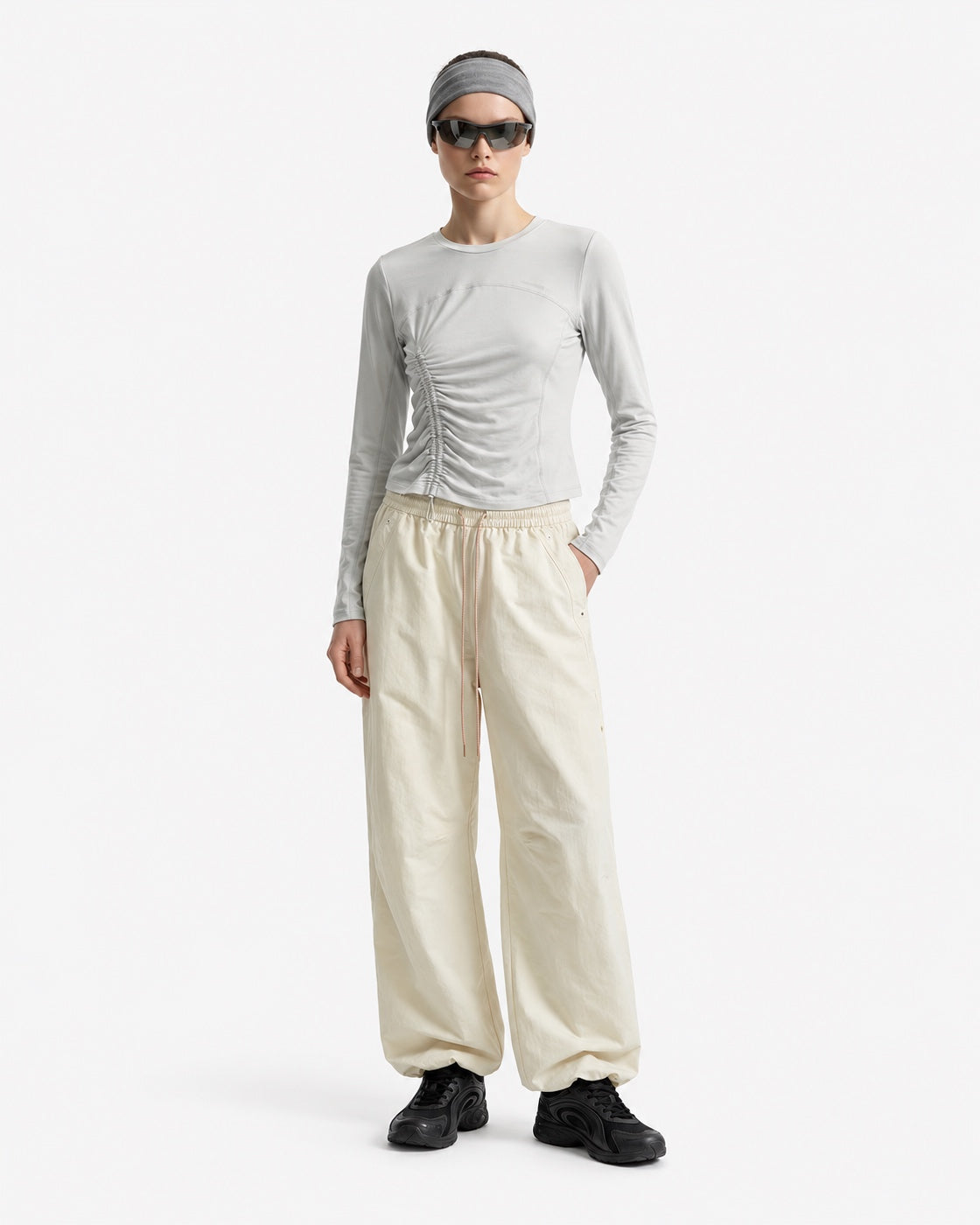 Lightweight Water-Resistant Curved-Leg Baggy Hiking Pants