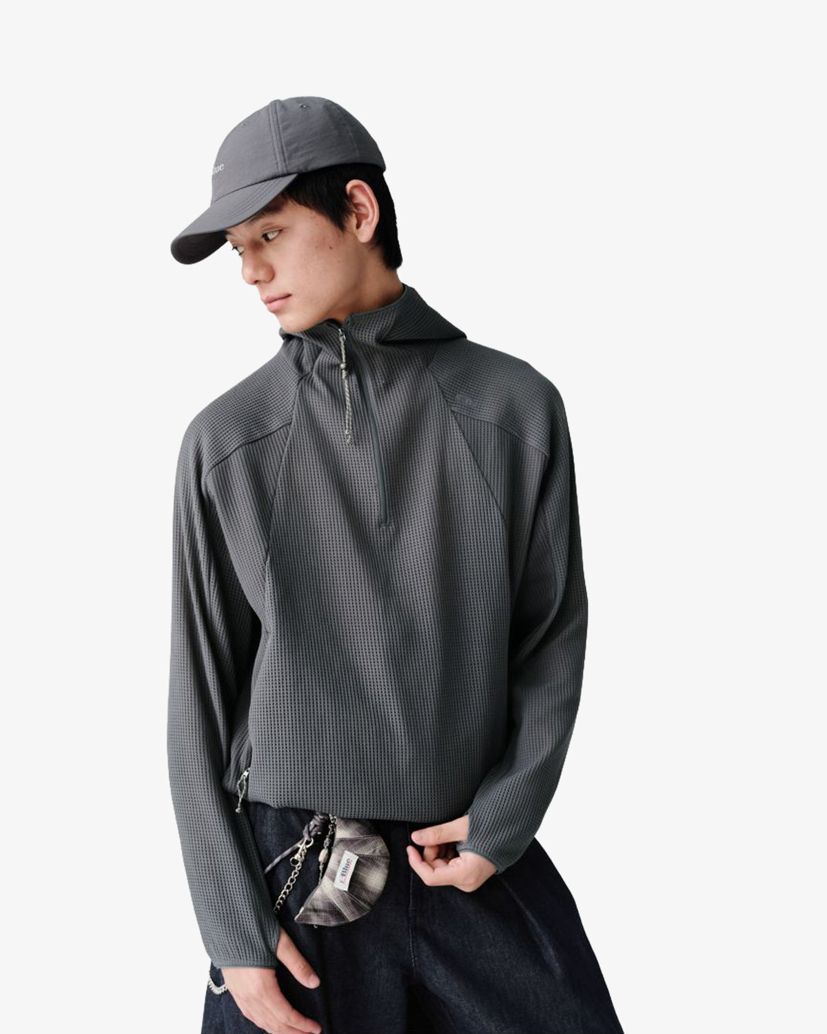 Waffle Hooded Breathable Sweatshirt