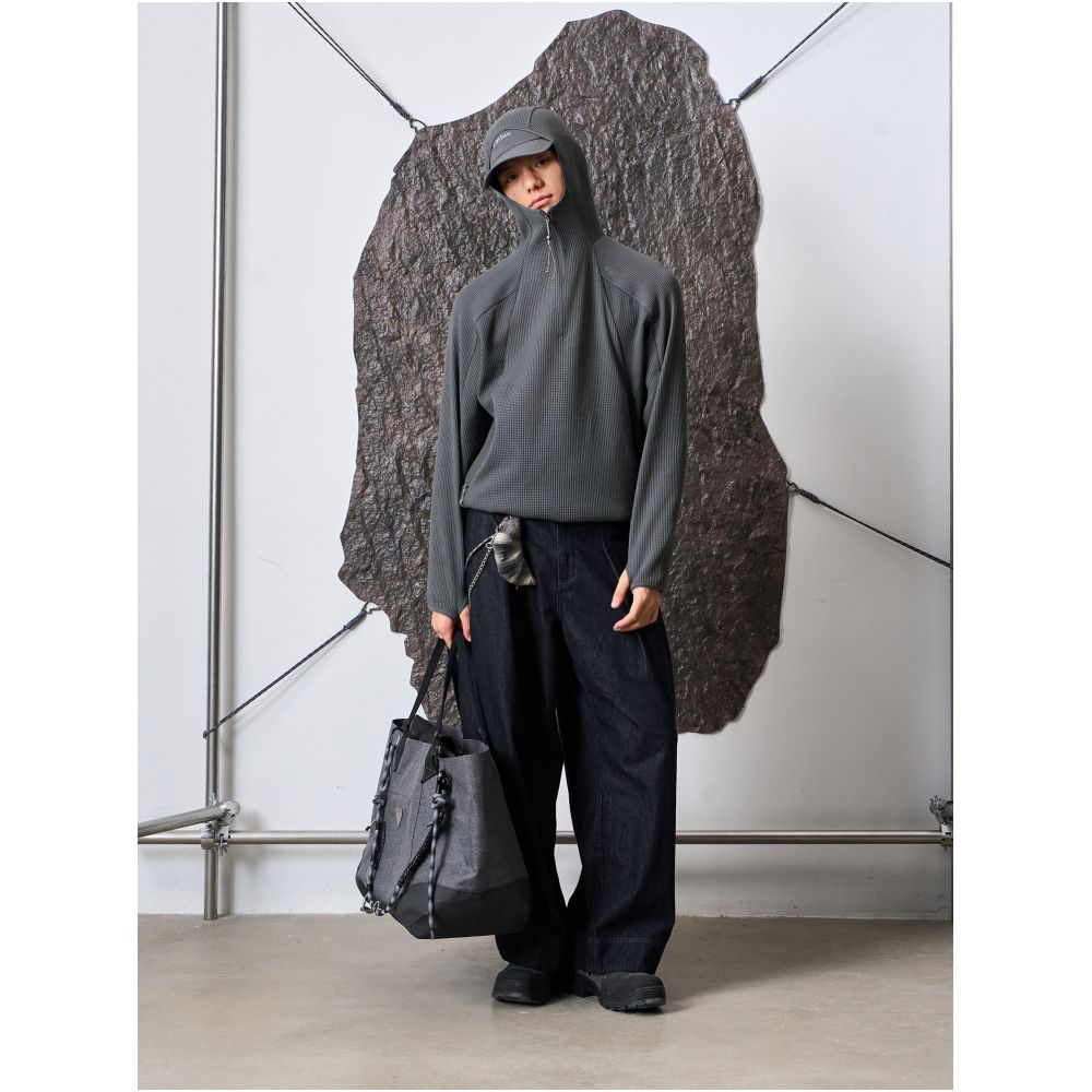 Waffle Hooded Breathable Sweatshirt image 3