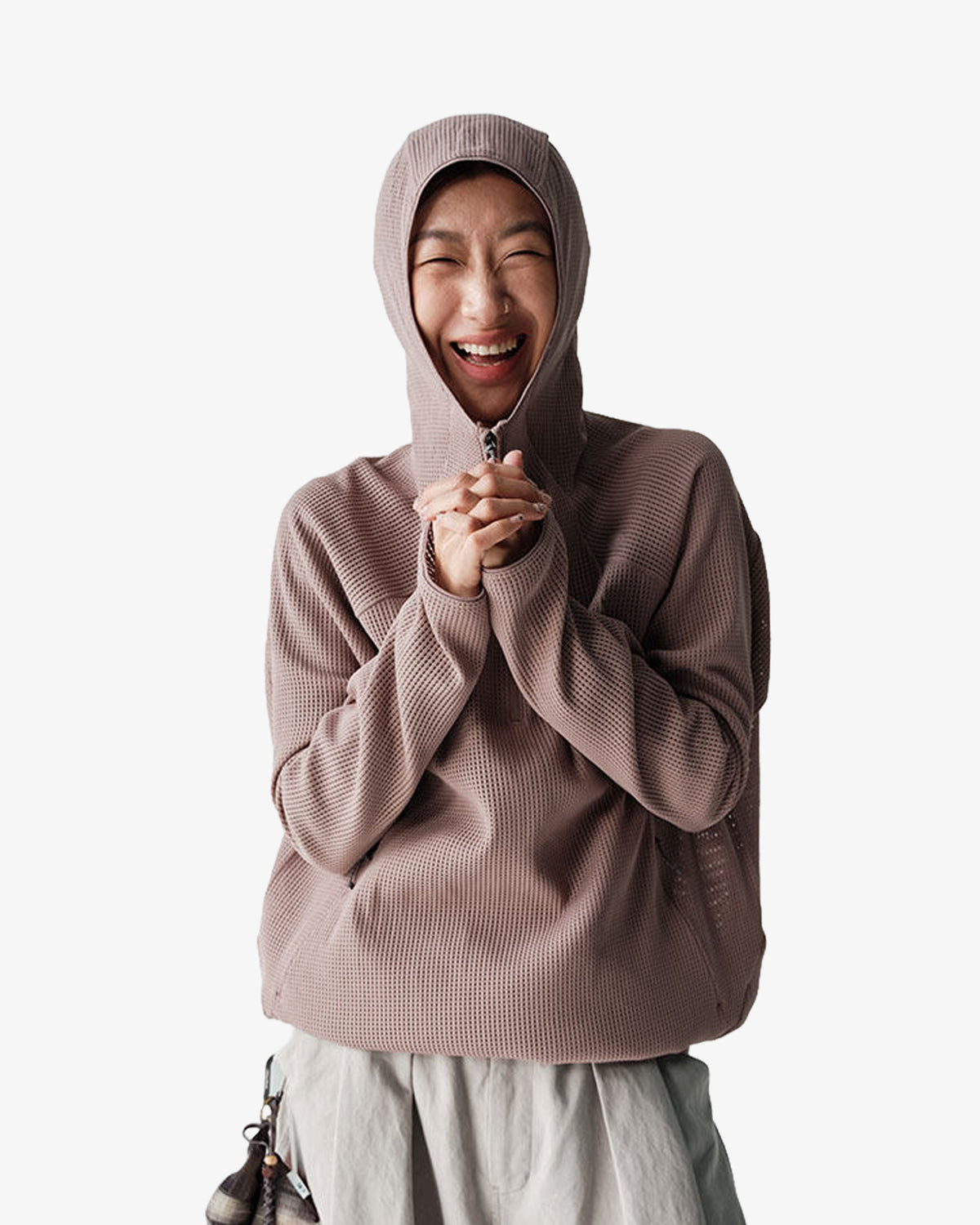 Waffle Hooded Breathable Sweatshirt