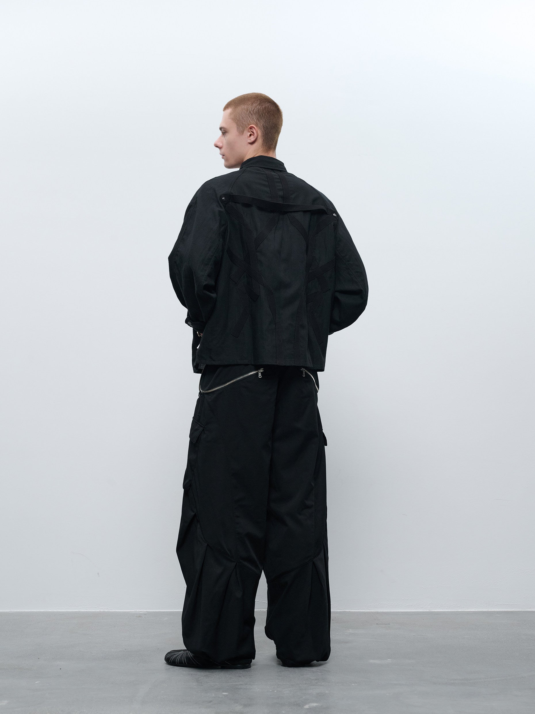 "Surprise Dream" Wool Blend Pleated Leg Sleeve Weave Totem Collar Shirt J67P "Corrosion Gear"