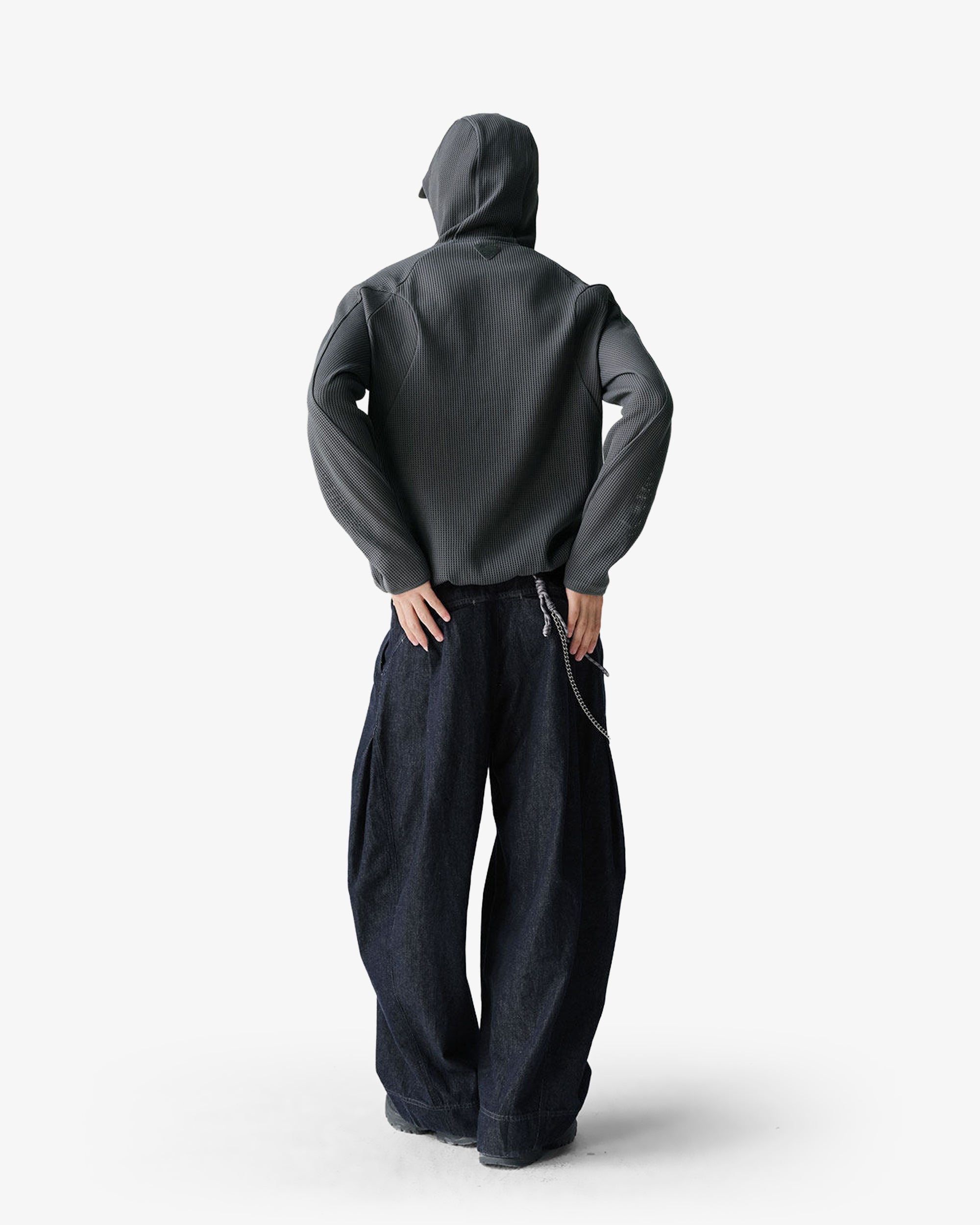 Waffle Hooded Breathable Sweatshirt