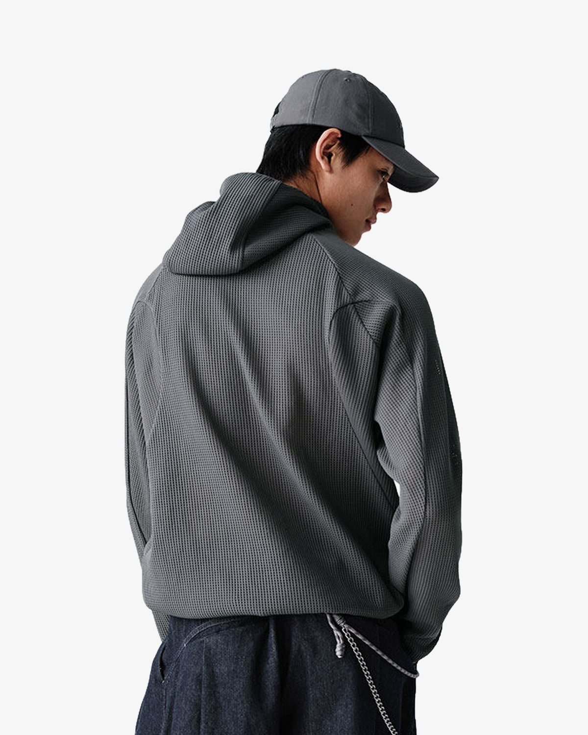 Waffle Hooded Breathable Sweatshirt