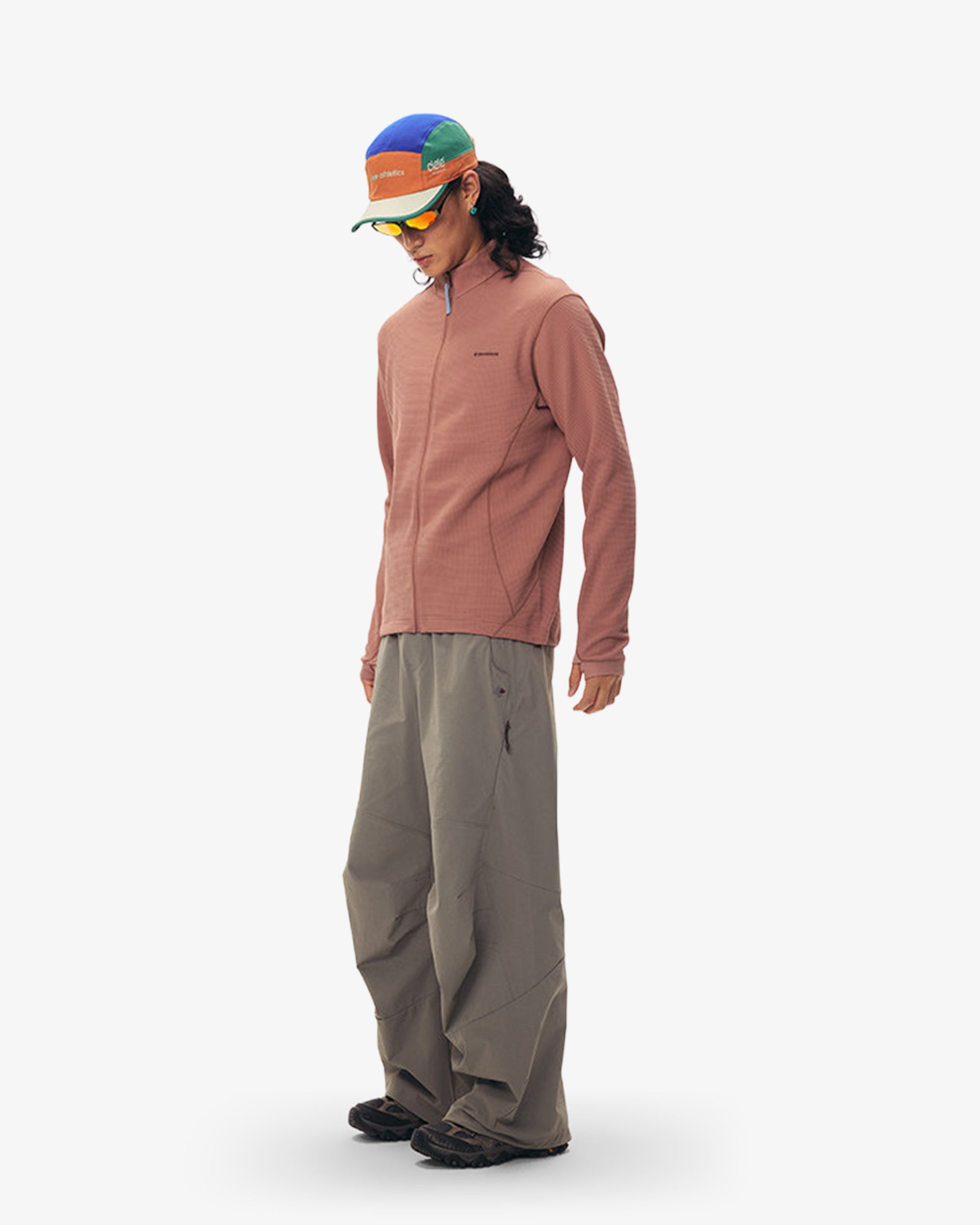 Waffle Grid Fleece Hiking Track Jacket