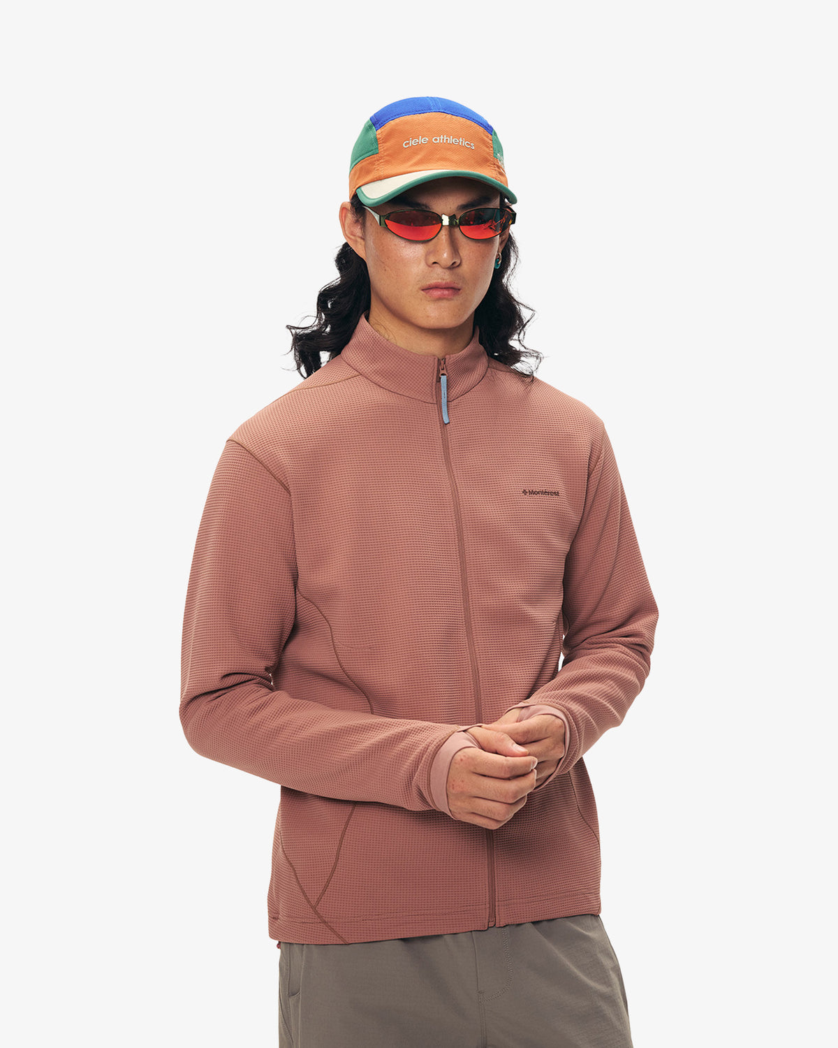 Waffle Grid Fleece Hiking Track Jacket