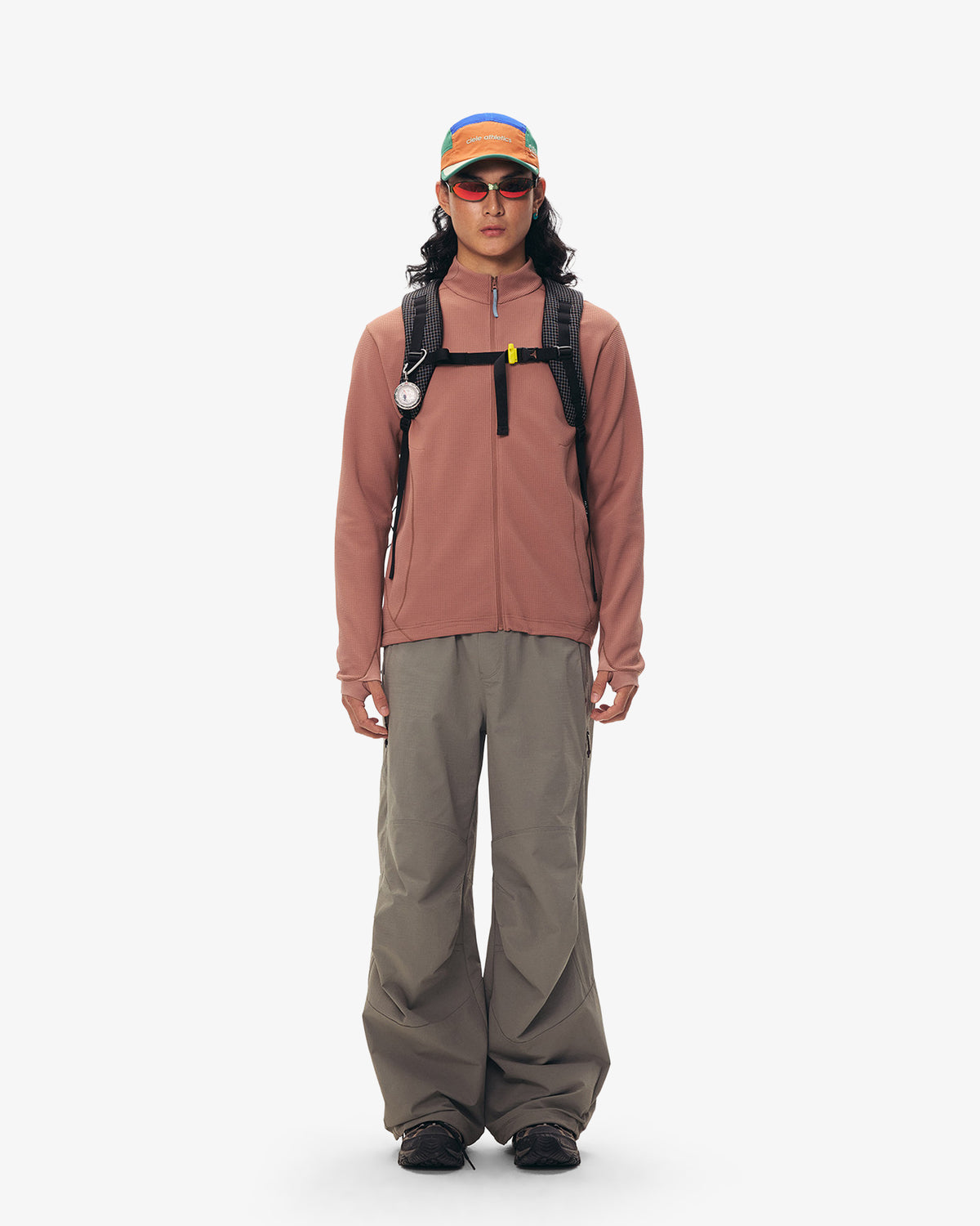 Waffle Grid Fleece Hiking Track Jacket