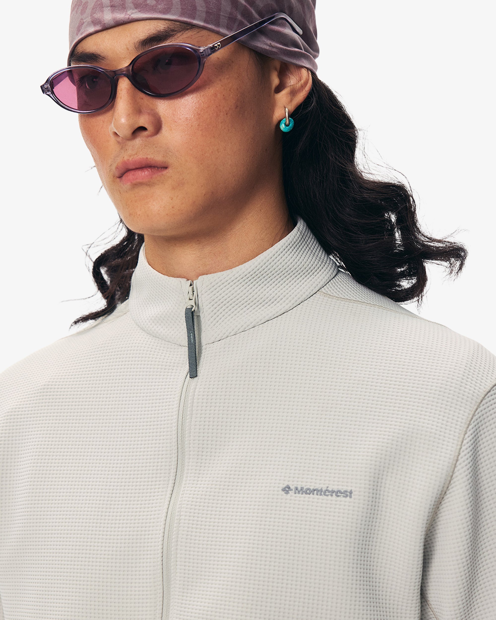 Waffle Grid Fleece Hiking Track Jacket