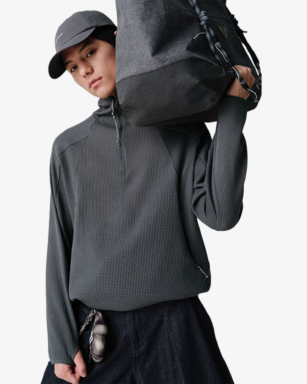 Waffle Hooded Breathable Sweatshirt