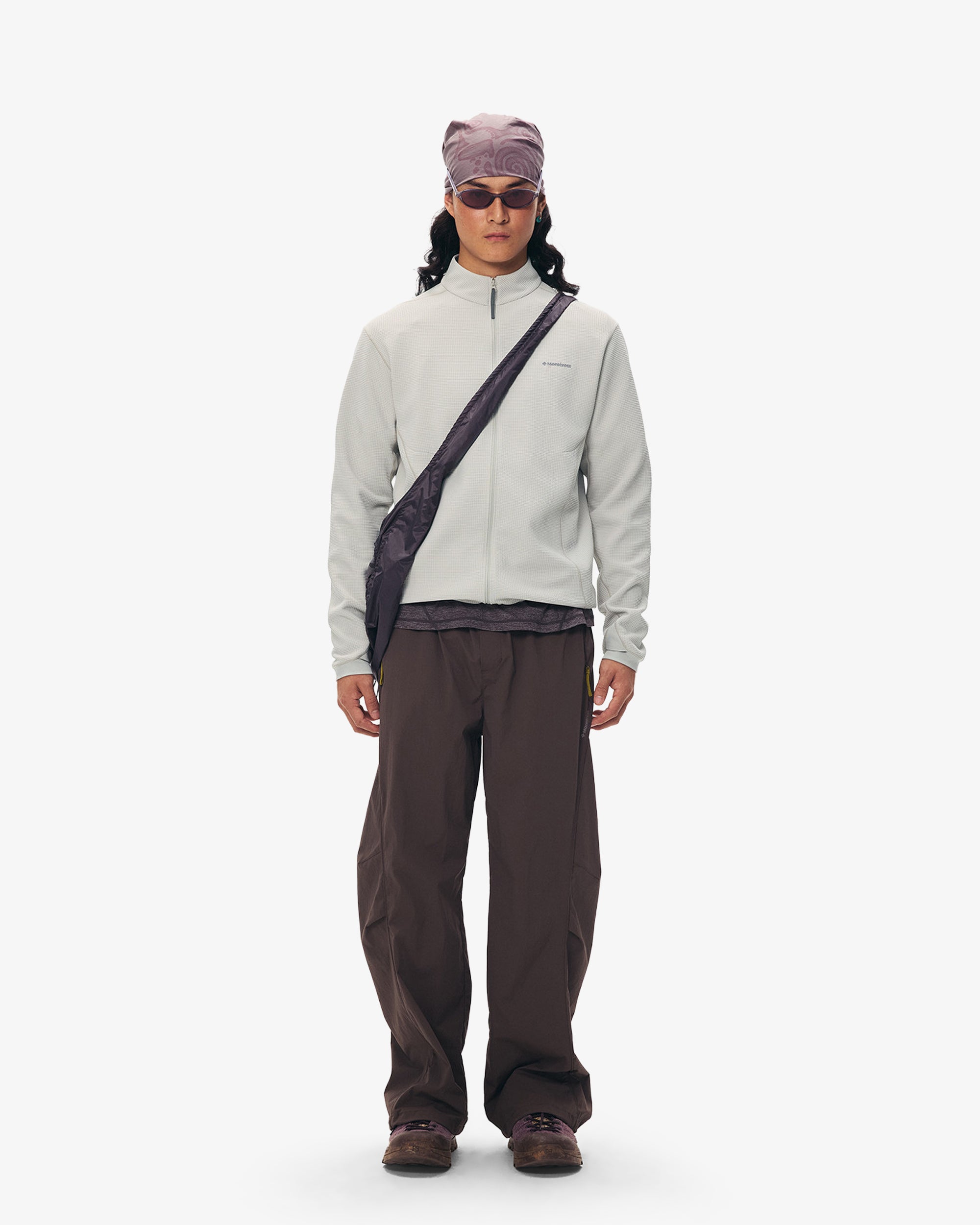 Waffle Grid Fleece Hiking Track Jacket