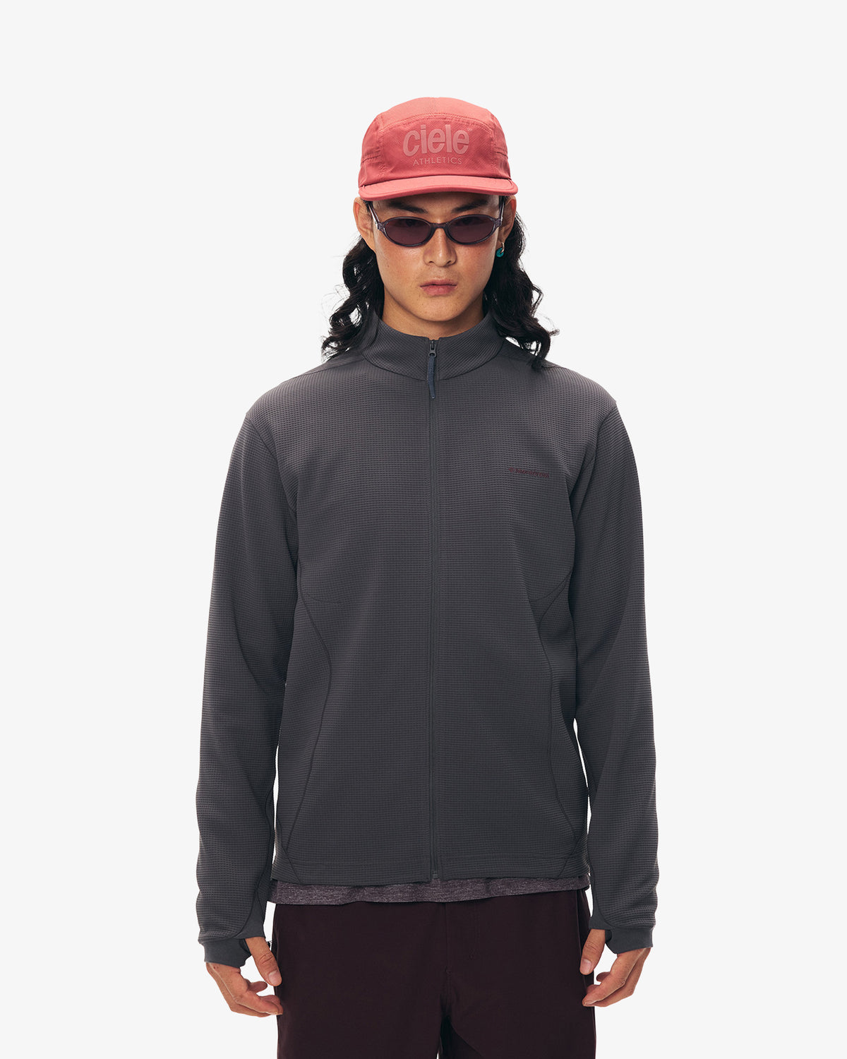 Waffle Grid Fleece Hiking Track Jacket