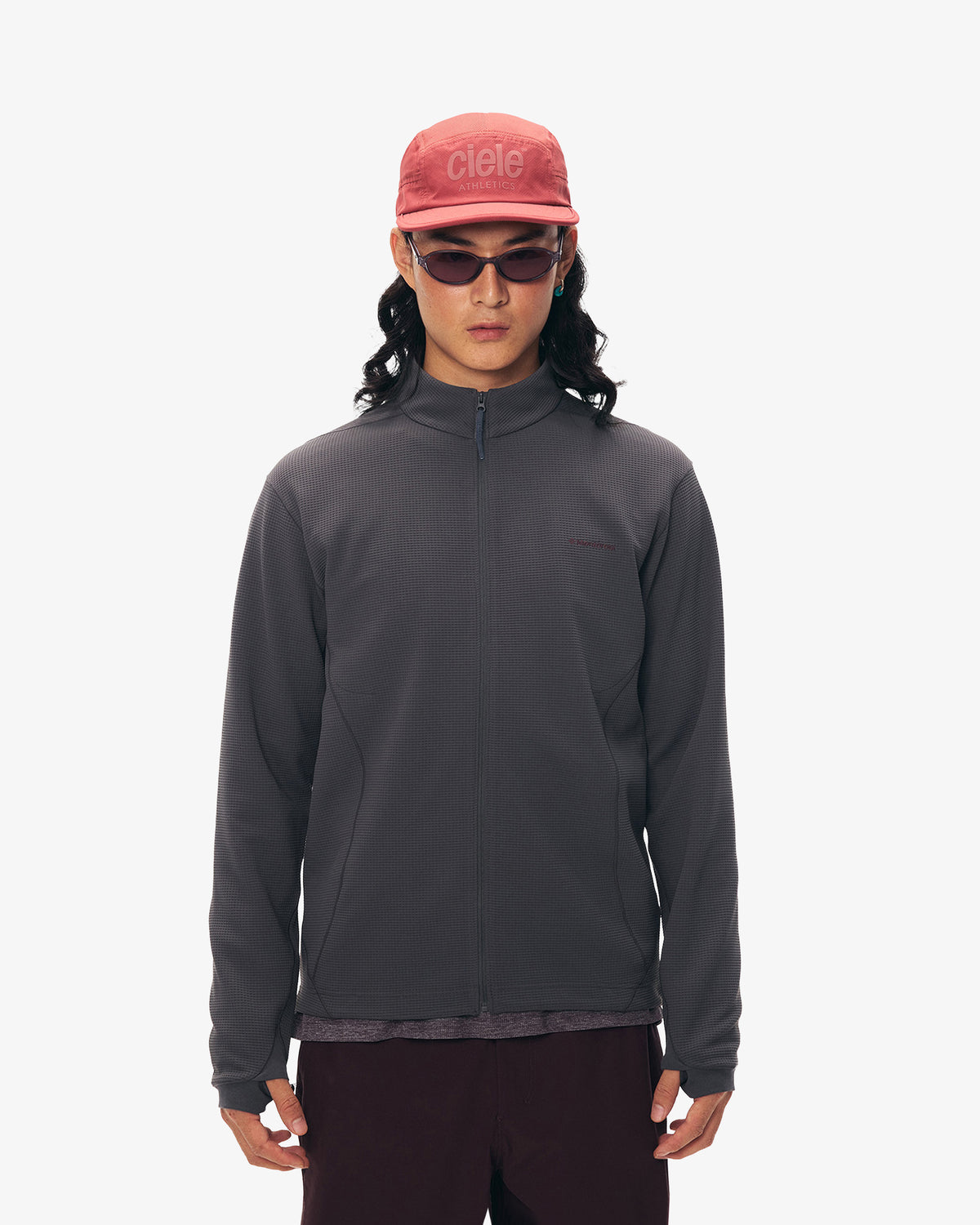 Waffle Grid Fleece Hiking Track Jacket