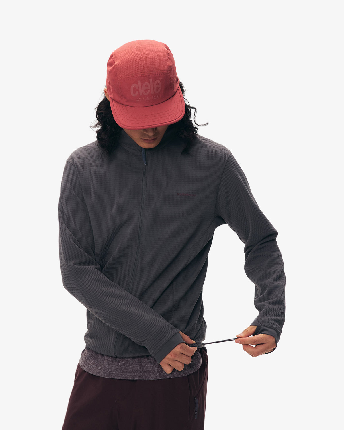 Waffle Grid Fleece Hiking Track Jacket