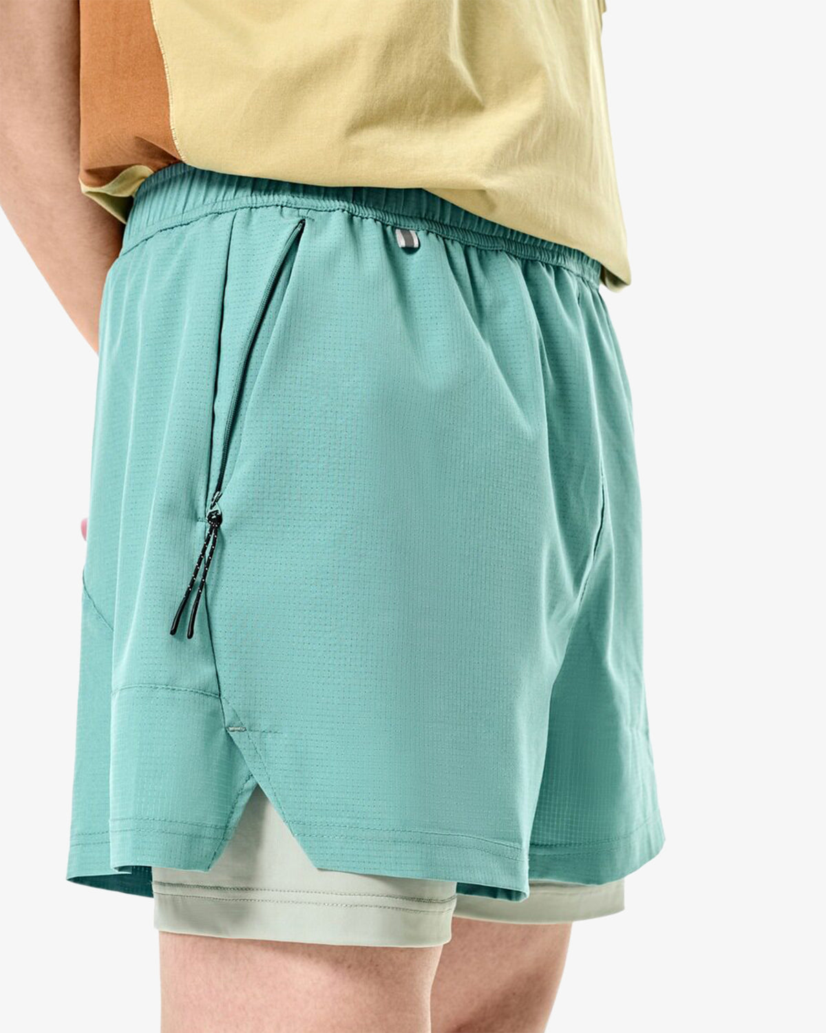 Two Layer Perforated Running Shorts