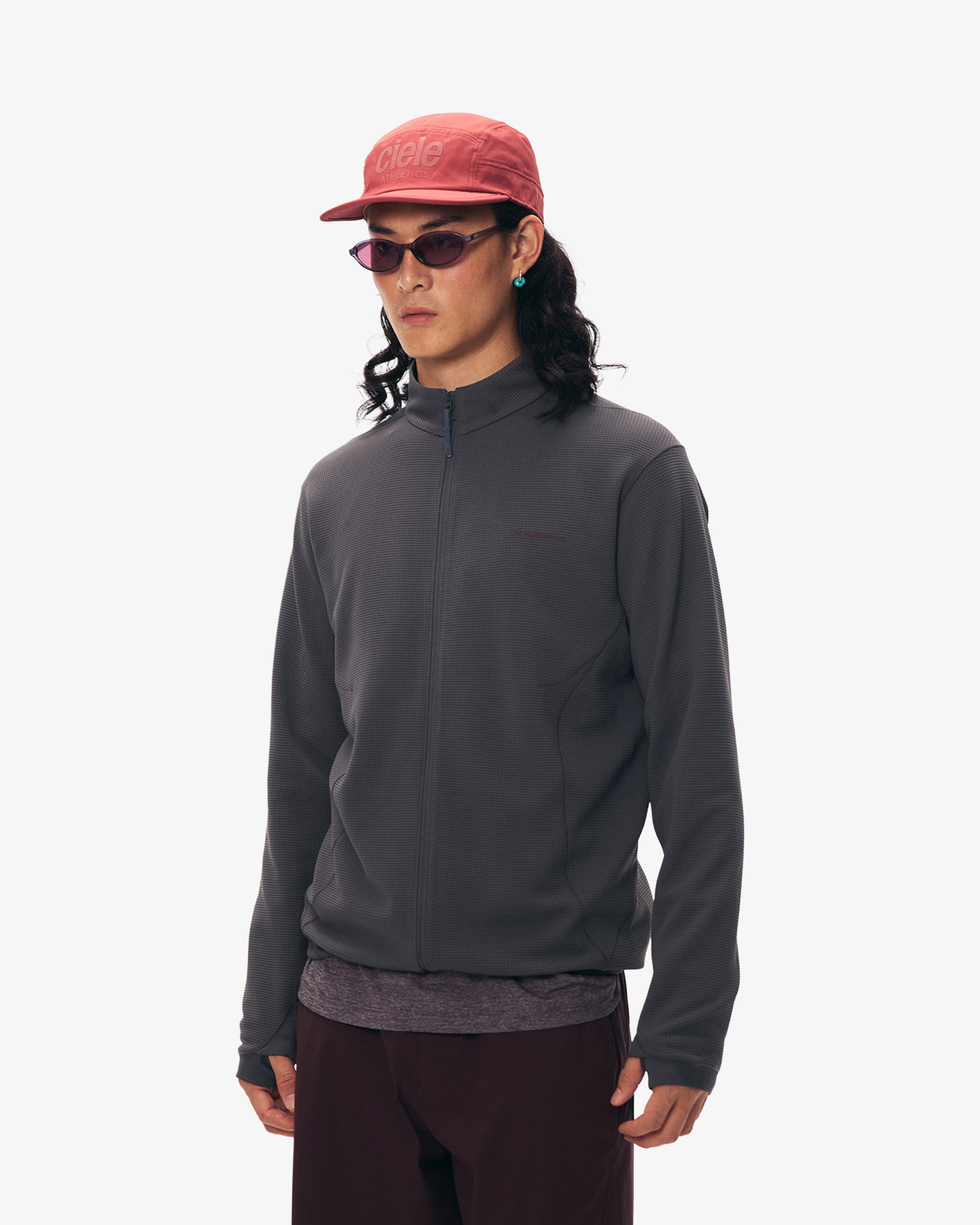 Waffle Grid Fleece Hiking Track Jacket