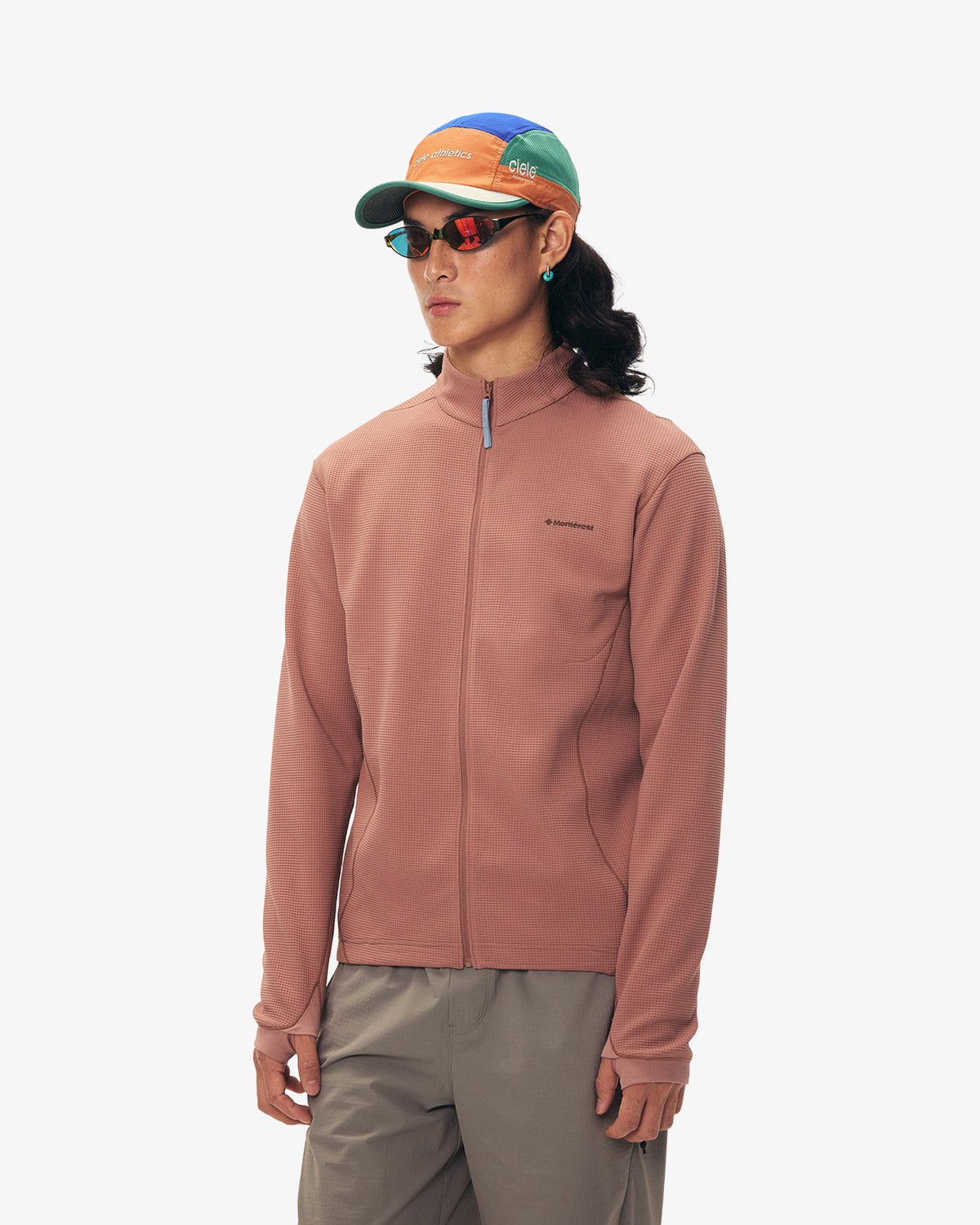 Waffle Grid Fleece Hiking Track Jacket