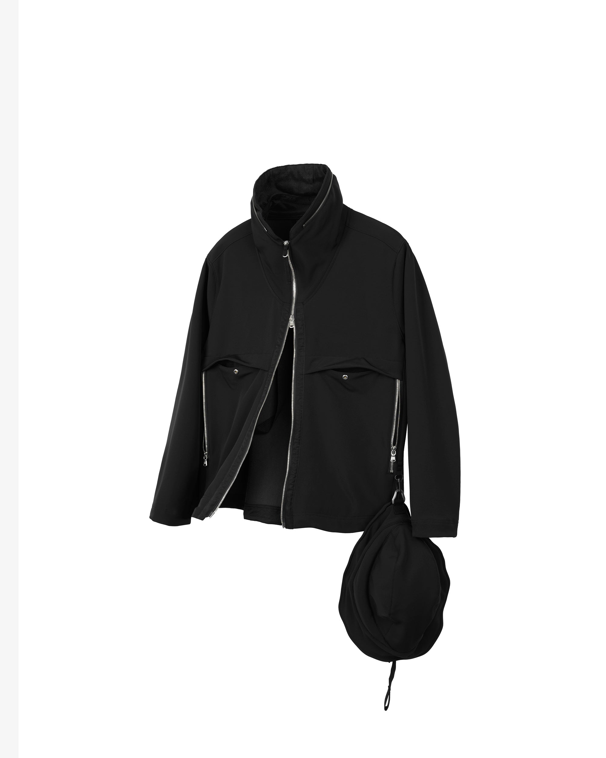 High-Neck Softshell DWR Modular Bucket Hood Jacket
