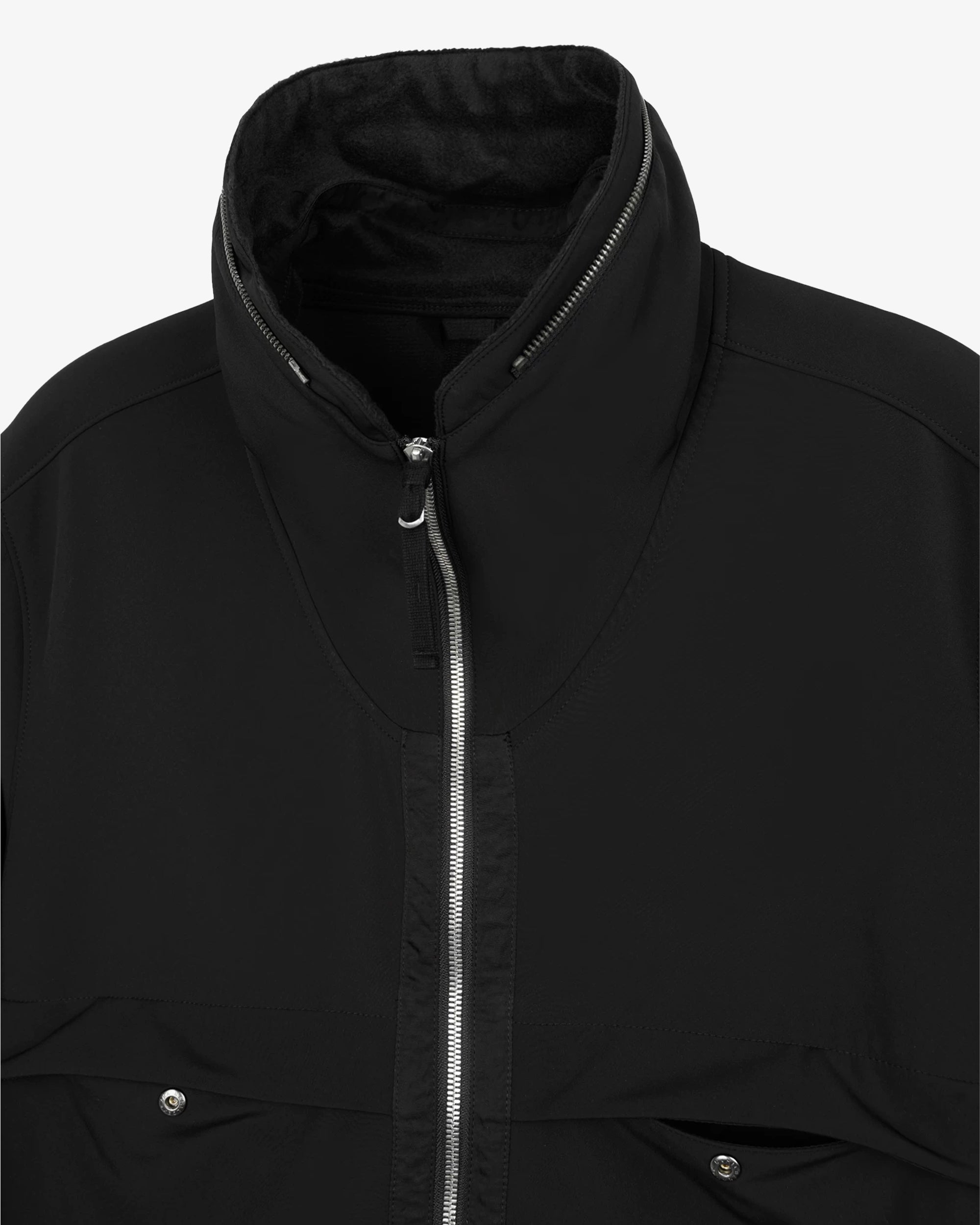 High-Neck Softshell DWR Modular Bucket Hood Jacket