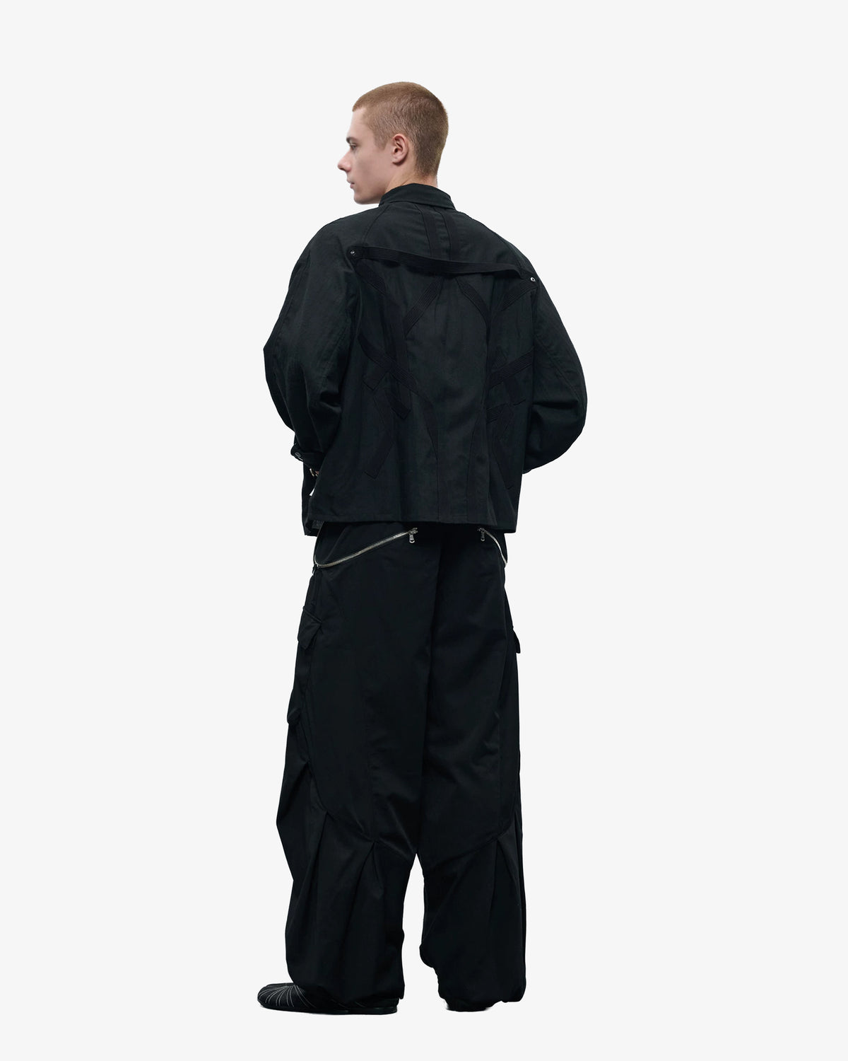 Pleated Wool Blend Overshirt