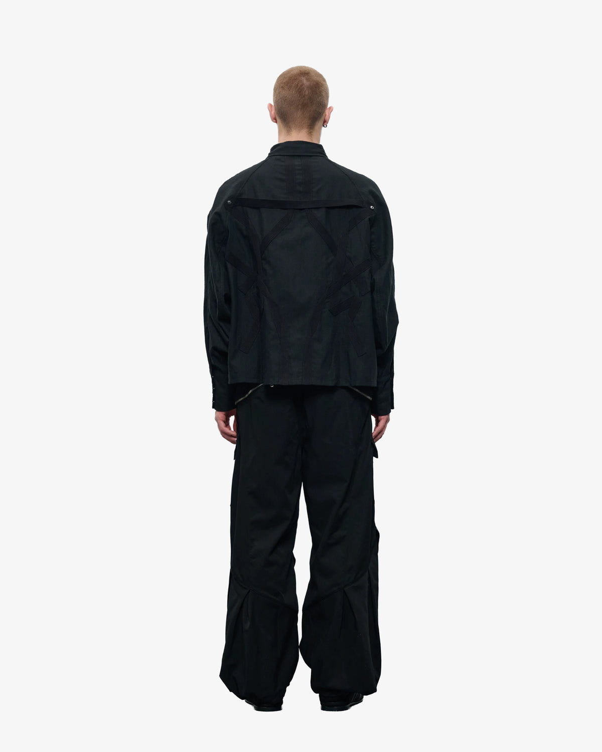 Pleated Wool Blend Overshirt