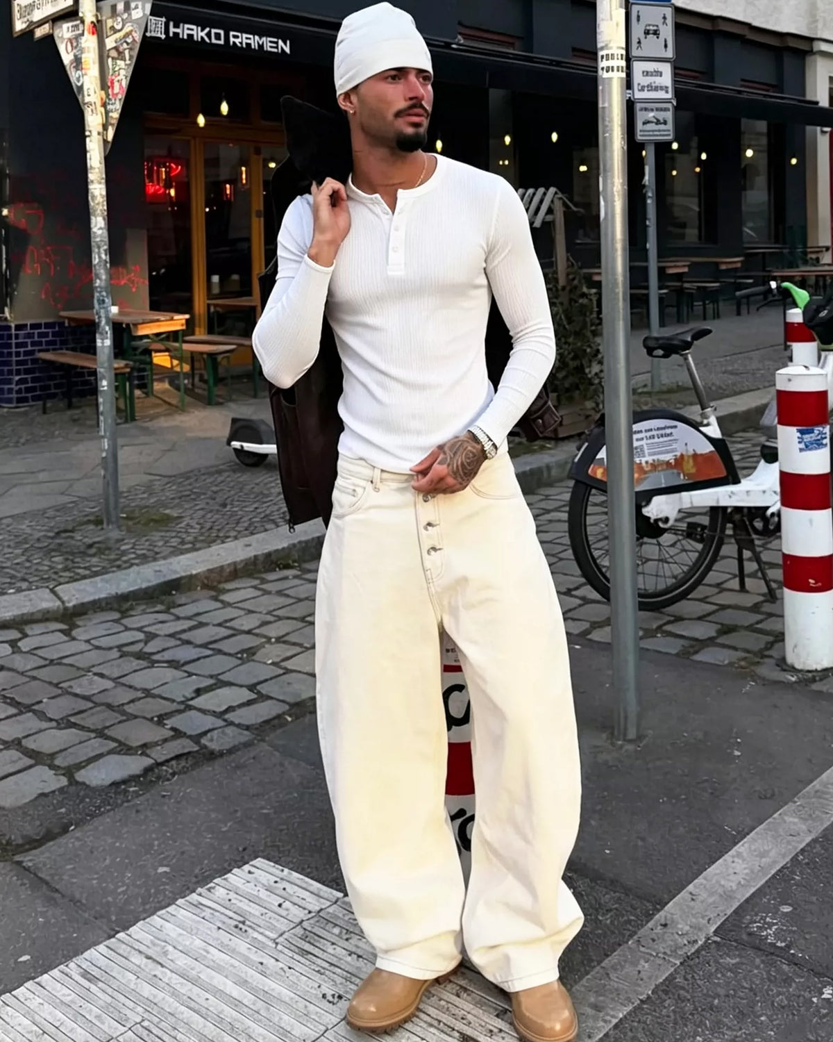 Henley Long Sleeve Fitted Muscle Shirt