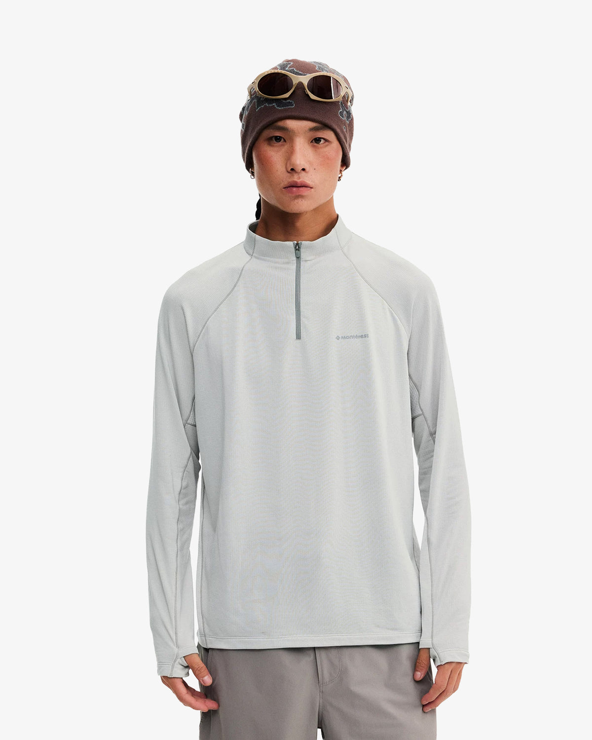 Technical Grid Quarter Zip Pullover
