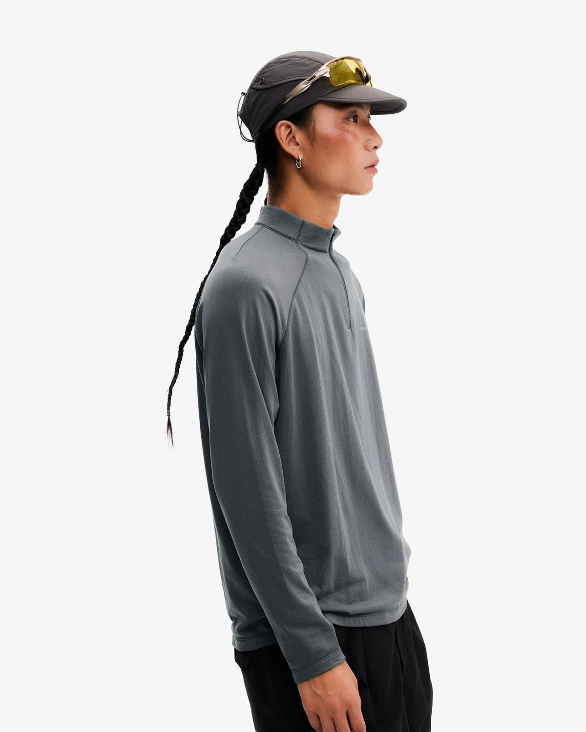 Technical Grid Quarter Zip Pullover