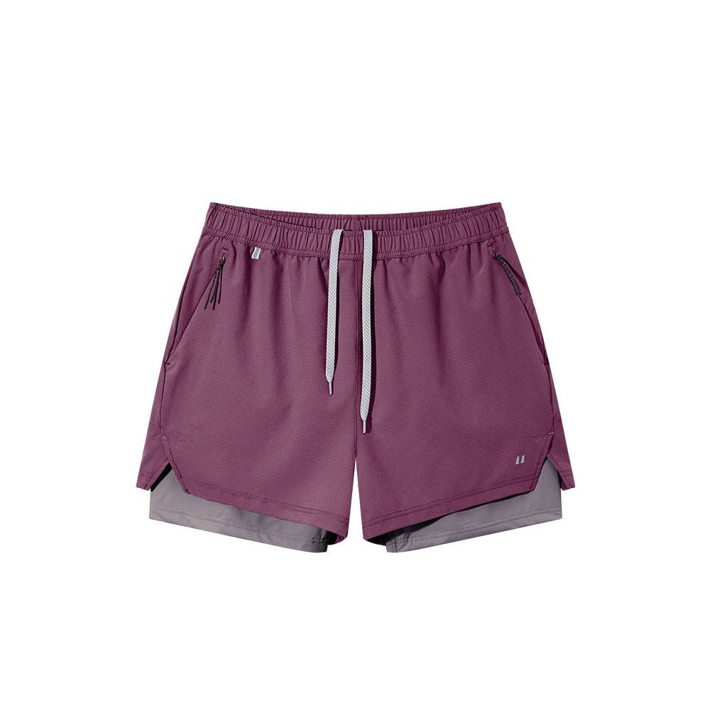 Two Layer Perforated Running Shorts