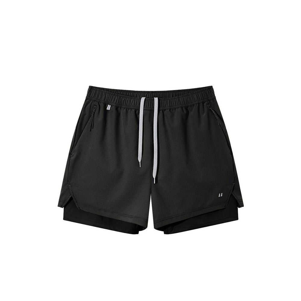 Two Layer Perforated Running Shorts