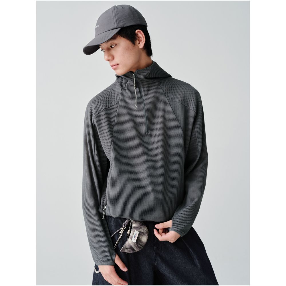 Waffle Hooded Breathable Sweatshirt image 1