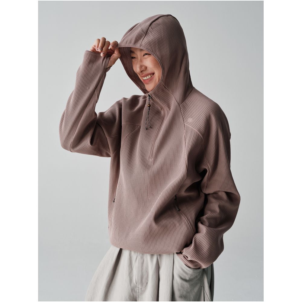 Waffle Hooded Breathable Sweatshirt image 2