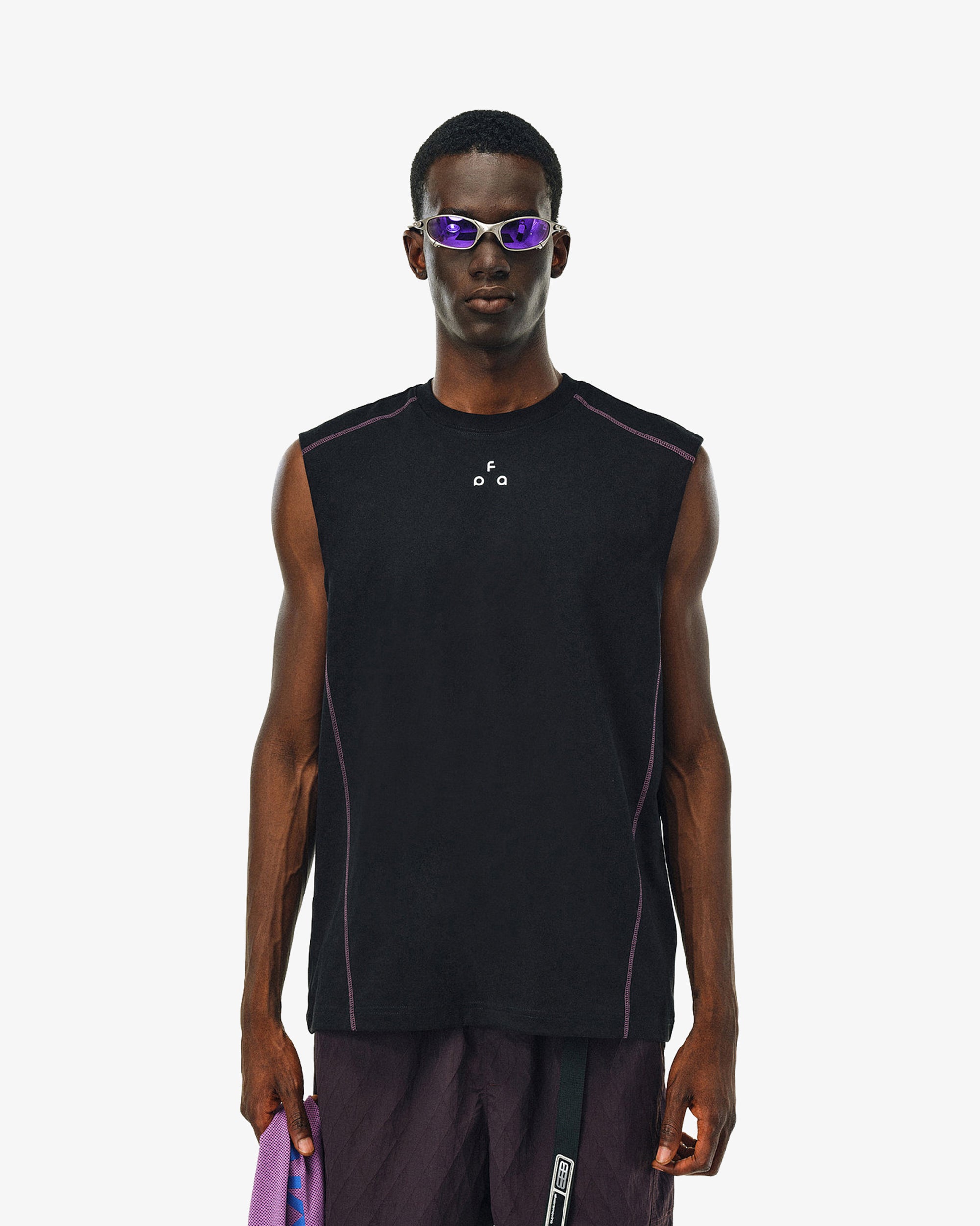 Cooling Quick Drying Contrast Stitched Tank Top