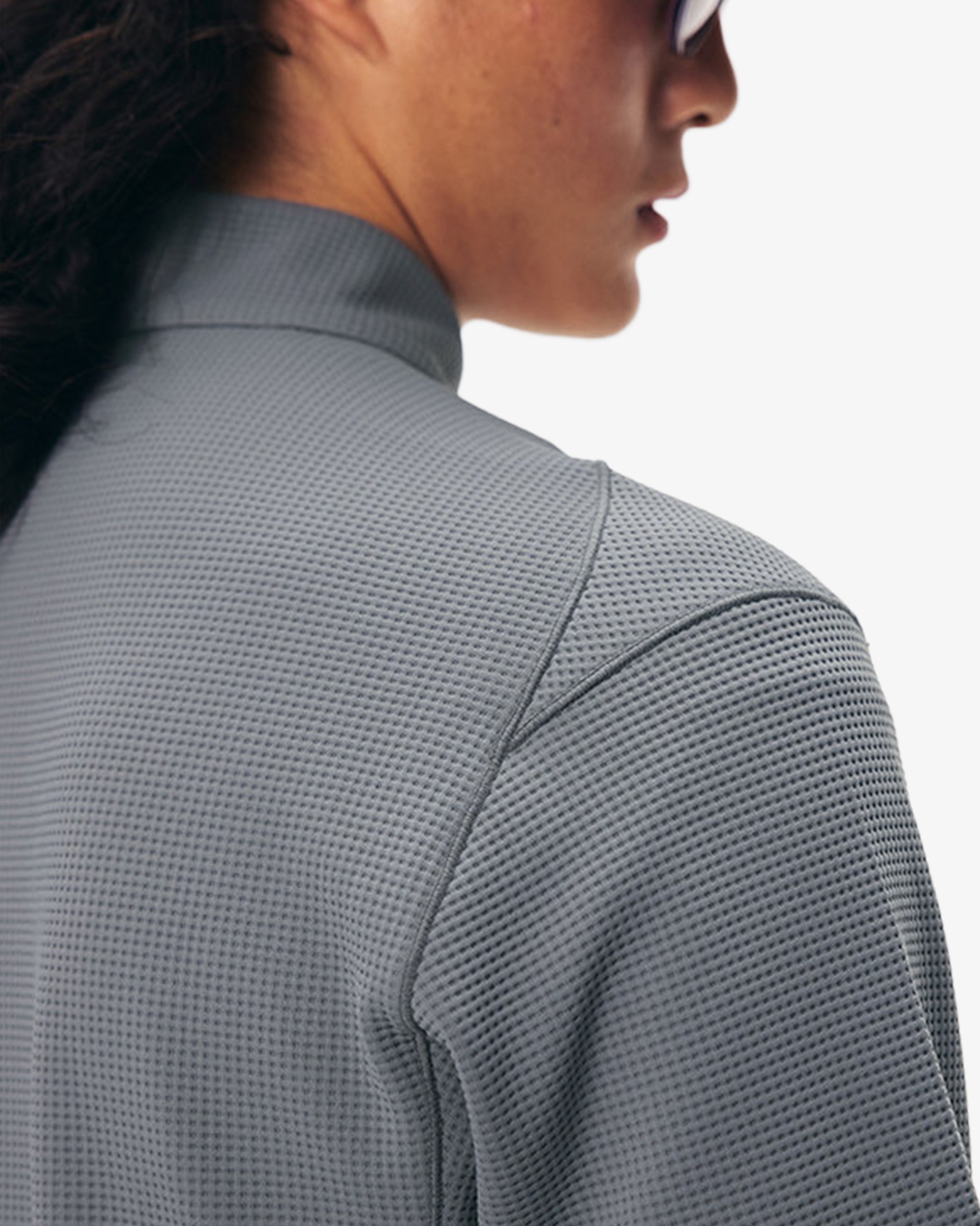 Waffle Grid Fleece Hiking Track Jacket