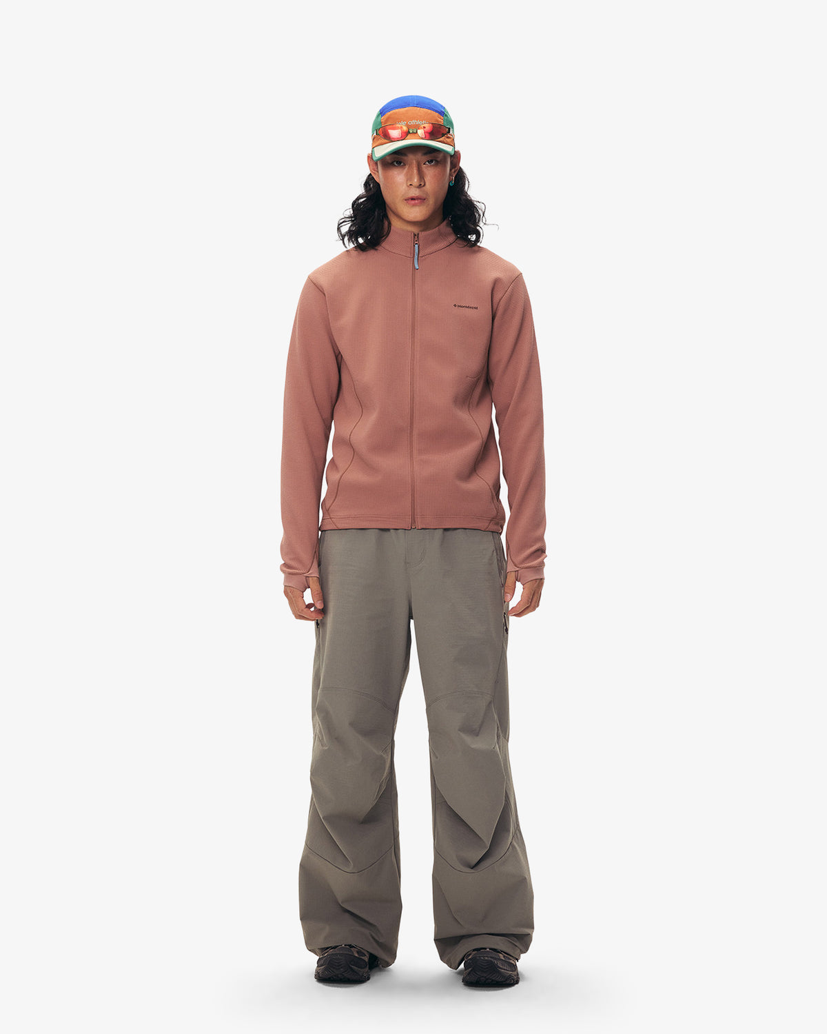 Waffle Grid Fleece Hiking Track Jacket