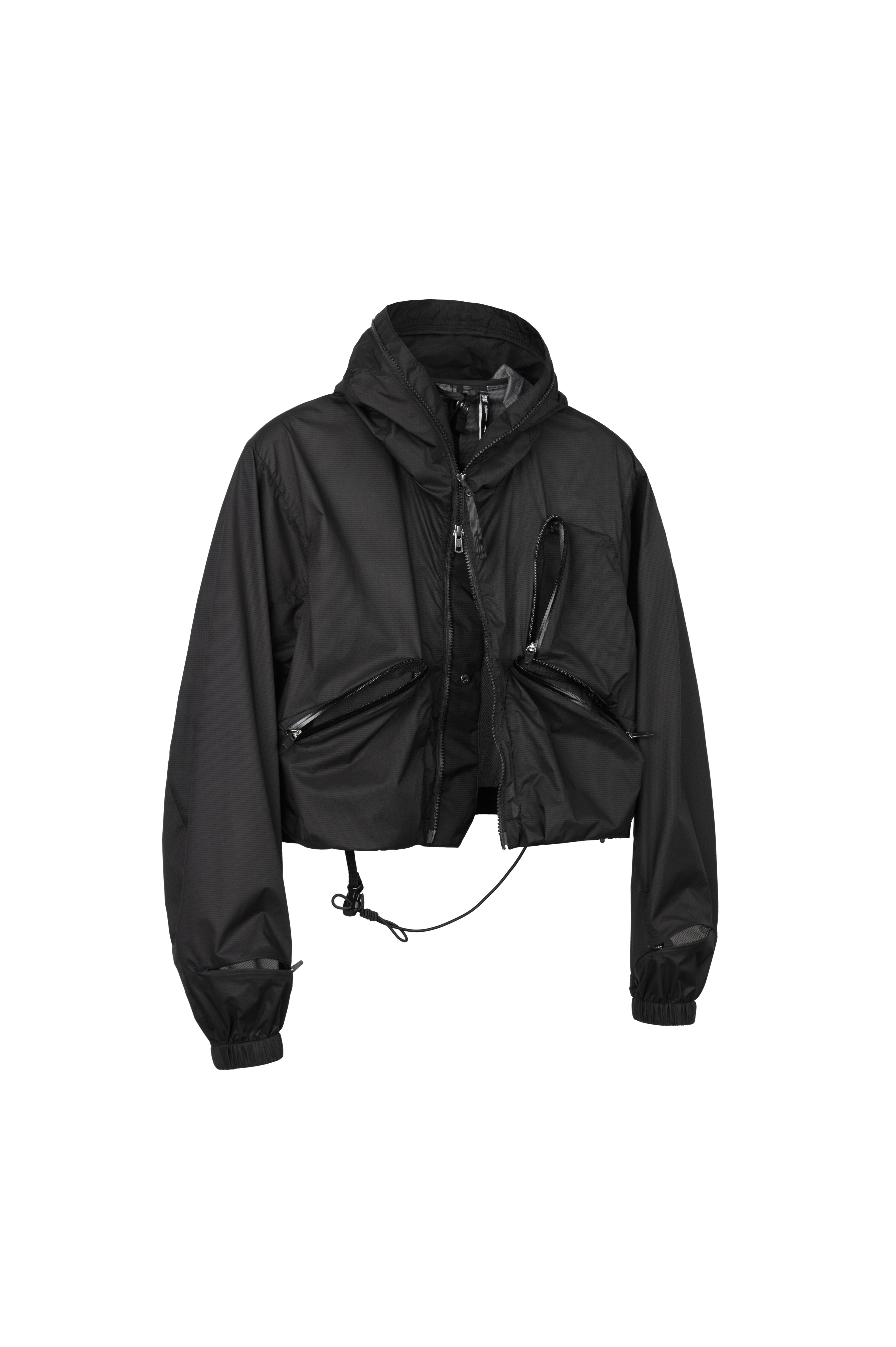 "Mixing" Hooded Short Jacket Sun Protection Skin Clothing Lightweight Water-Repellent Breathable J43S "Erosion Gear"