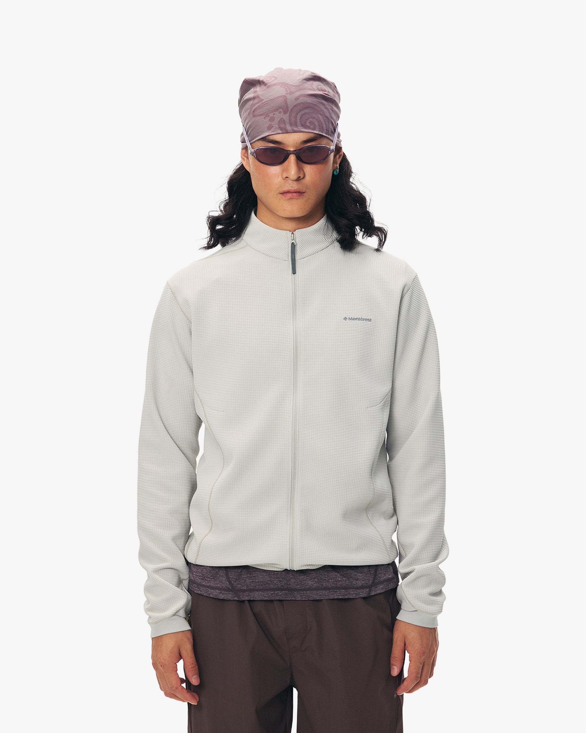 Waffle Grid Fleece Hiking Track Jacket