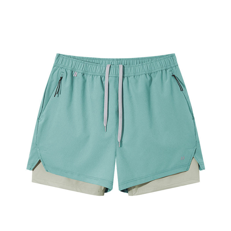 American street fake two-piece breathable sports shorts men's and women's summer trendy brand outdoor lightweight sunscreen running quarterbacks