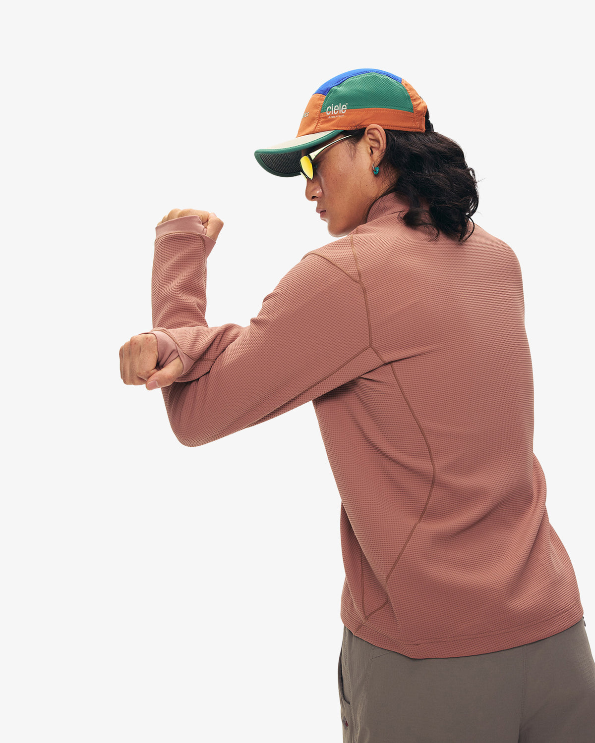 Waffle Grid Fleece Hiking Track Jacket