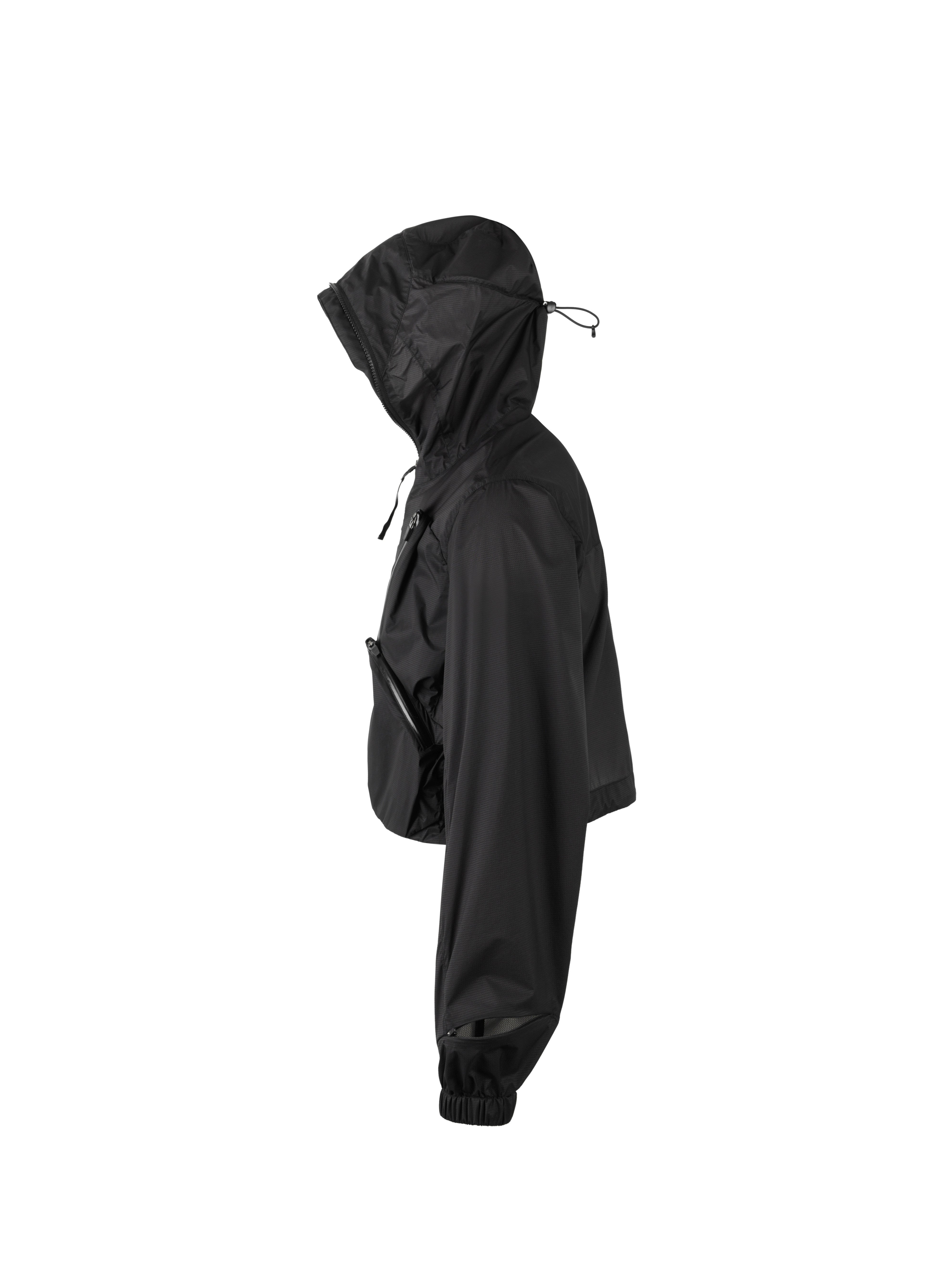 "Mixing" Hooded Short Jacket Sun Protection Skin Clothing Lightweight Water-Repellent Breathable J43S "Erosion Gear"