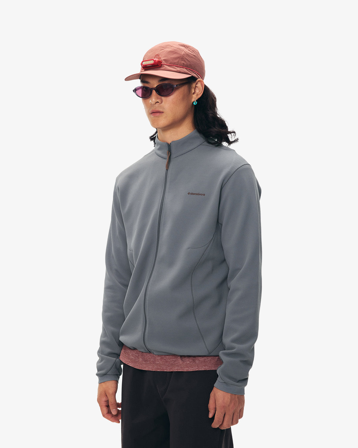 Waffle Grid Fleece Hiking Track Jacket