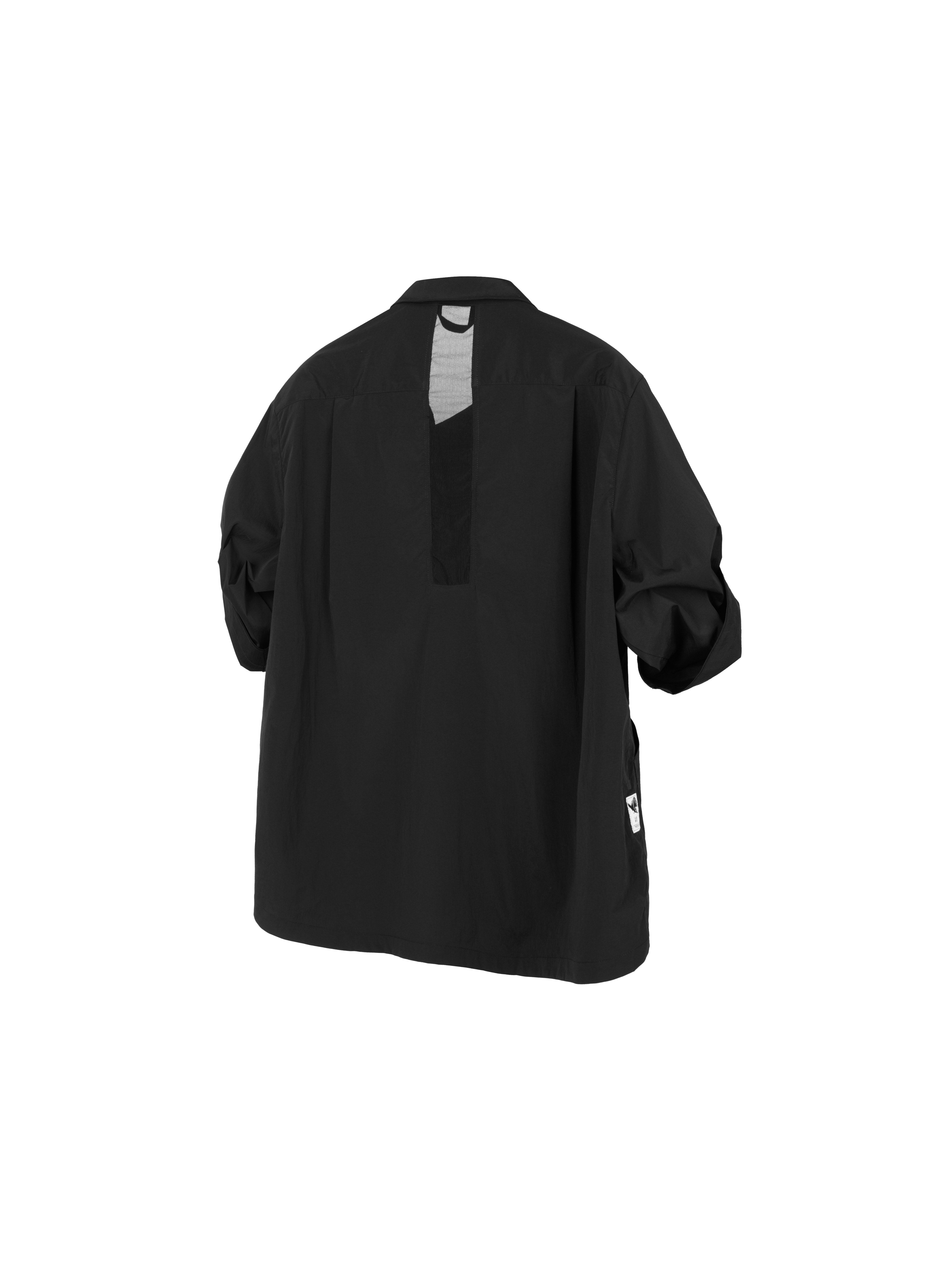 "Thief" Left Diagonal Collar 4 Snap Button Medium Sleeve Quick Dry Shirt J24E-BK "Erosion Equipment"