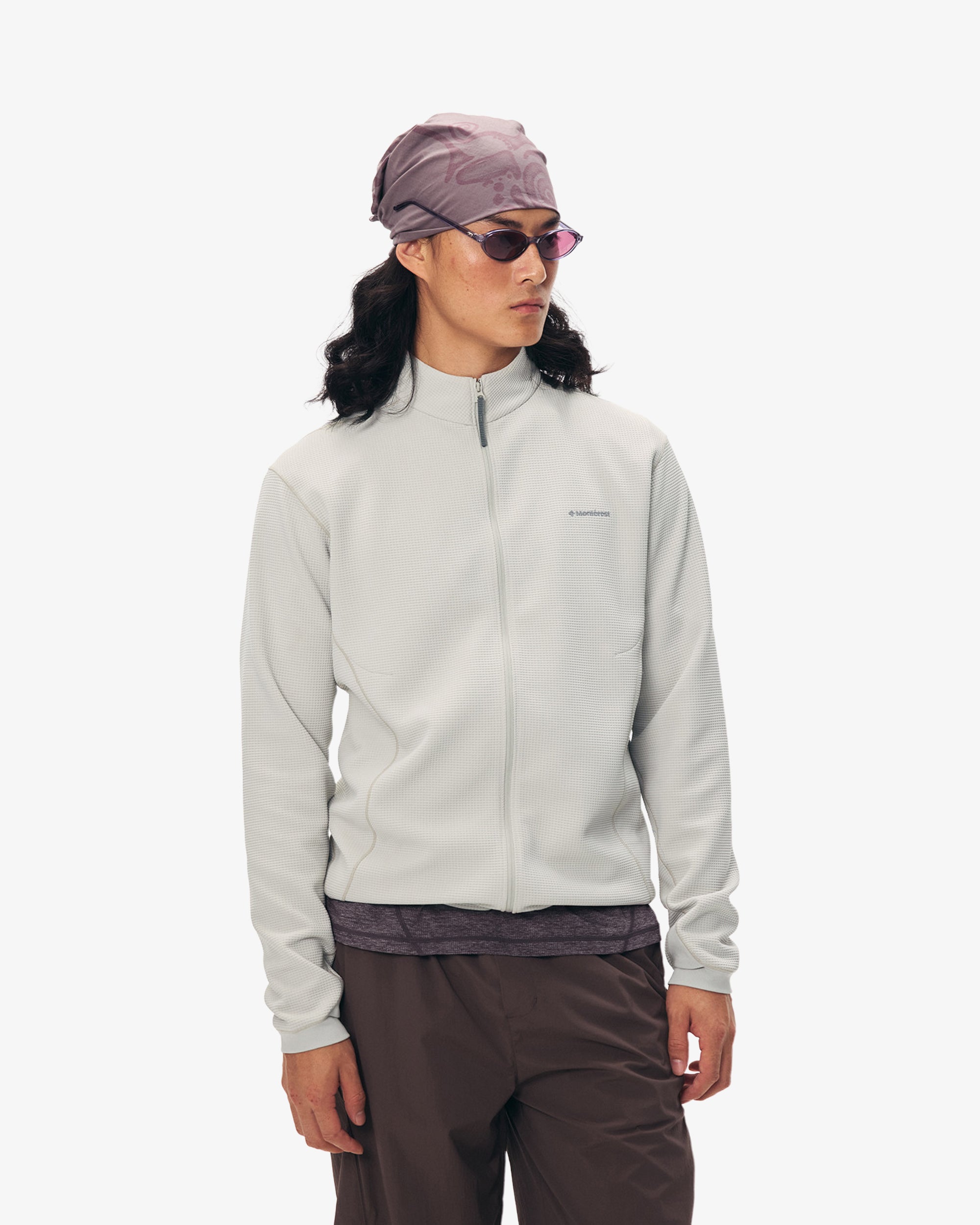 Waffle Grid Fleece Hiking Track Jacket