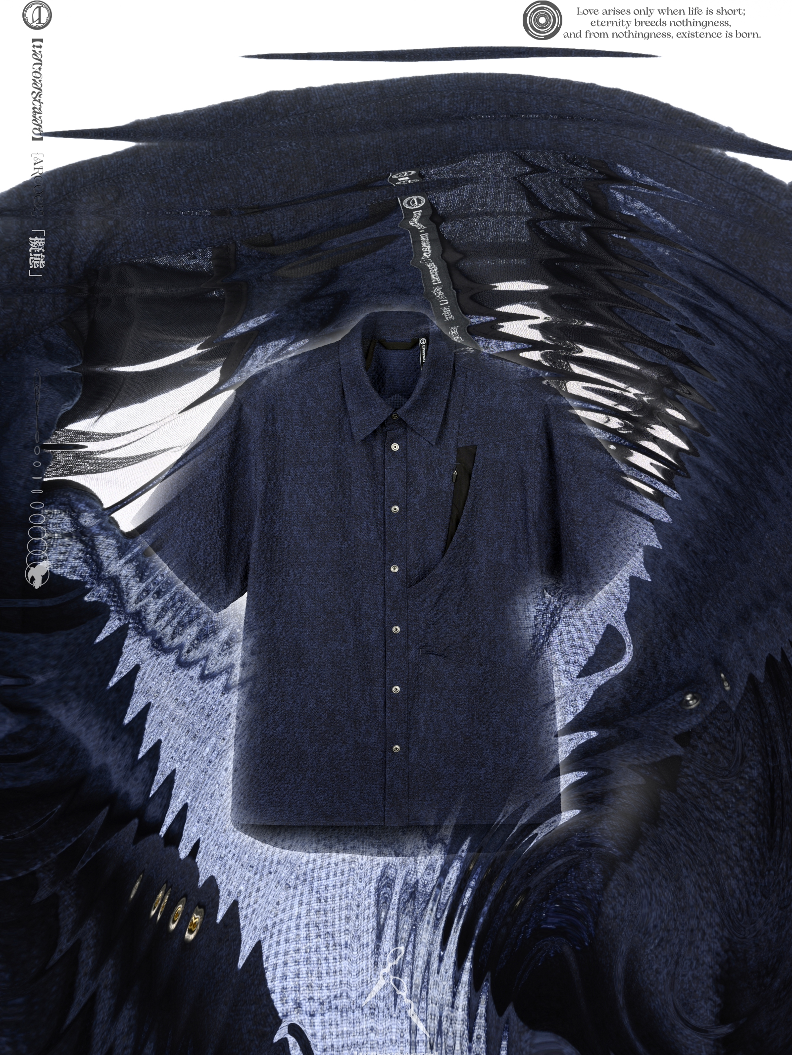 "Mixing" "Mimicry" Bionic Wind Tunnel Short-Sleeve Shirt Seersucker Air-Conditioning Suit J85 "Erosion Equipment"