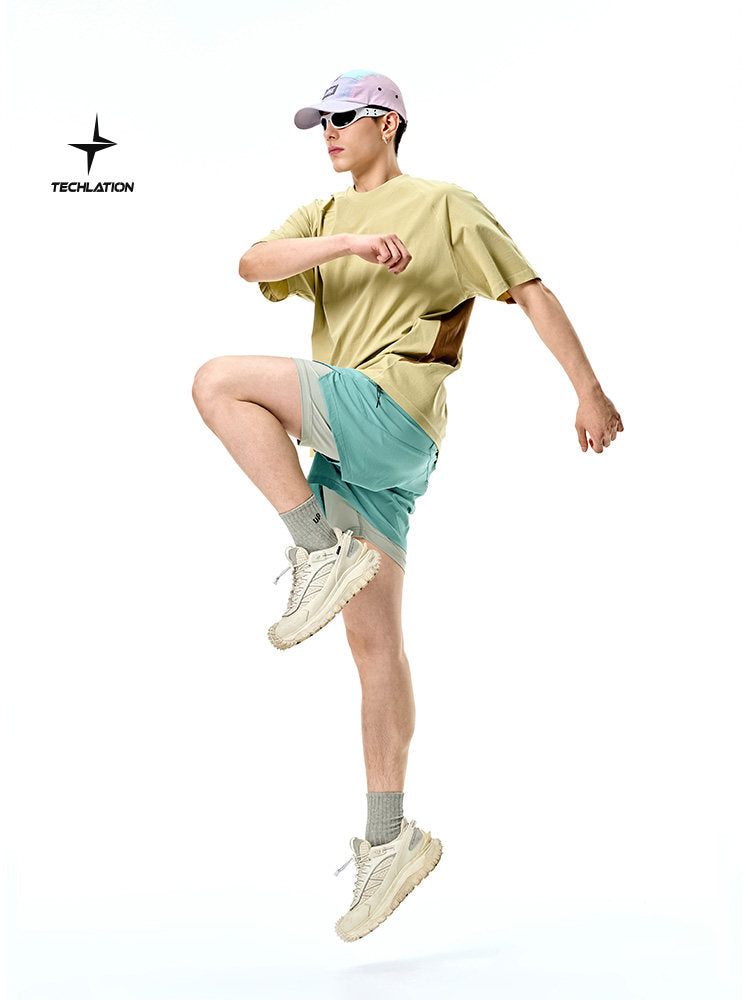 American street fake two-piece breathable sports shorts men's and women's summer trendy brand outdoor lightweight sunscreen running quarterbacks