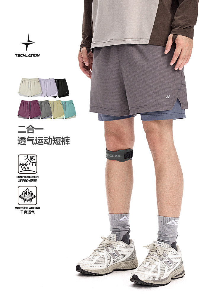 American street fake two-piece breathable sports shorts men's and women's summer trendy brand outdoor lightweight sunscreen running quarterbacks