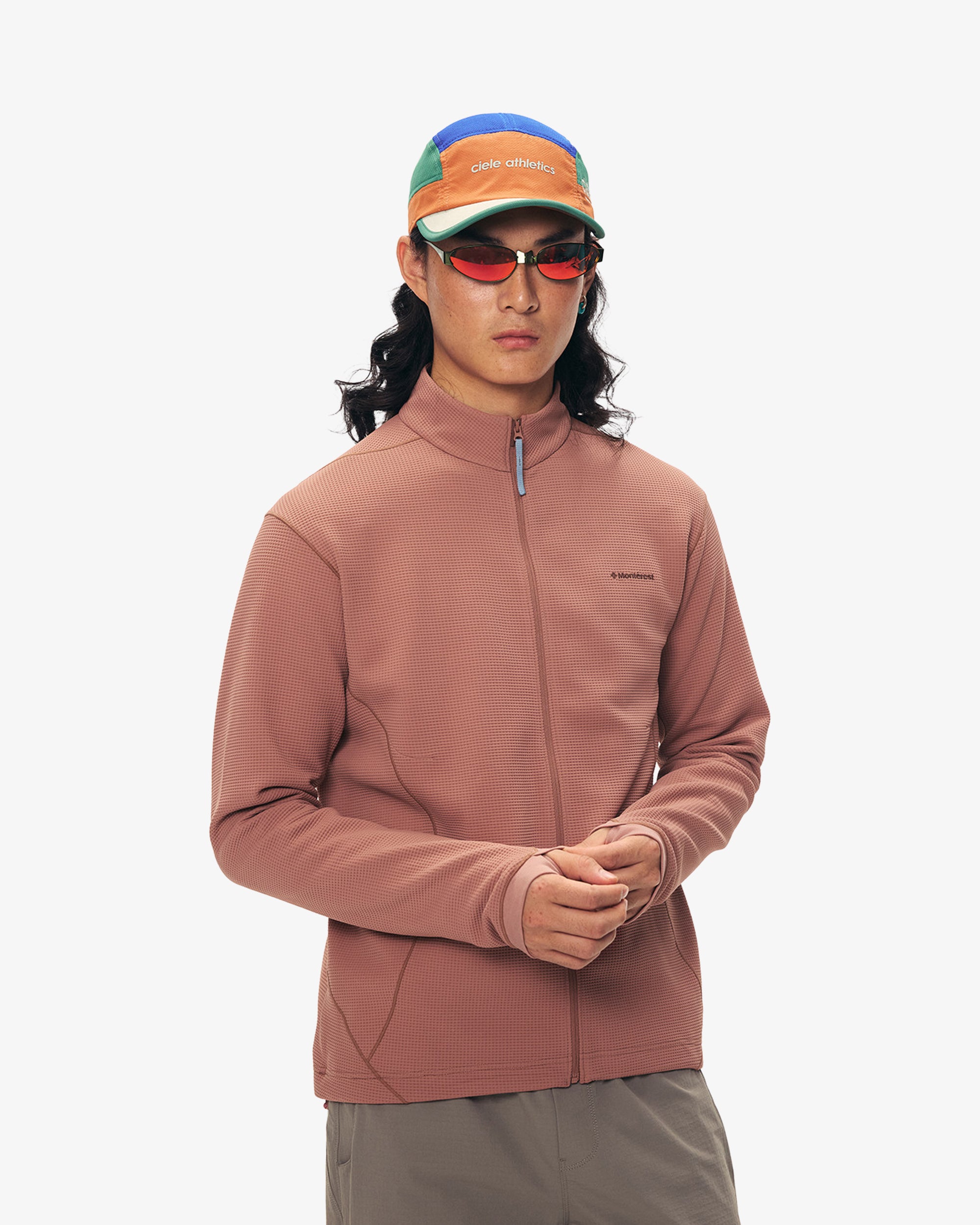 Waffle Grid Fleece Hiking Track Jacket