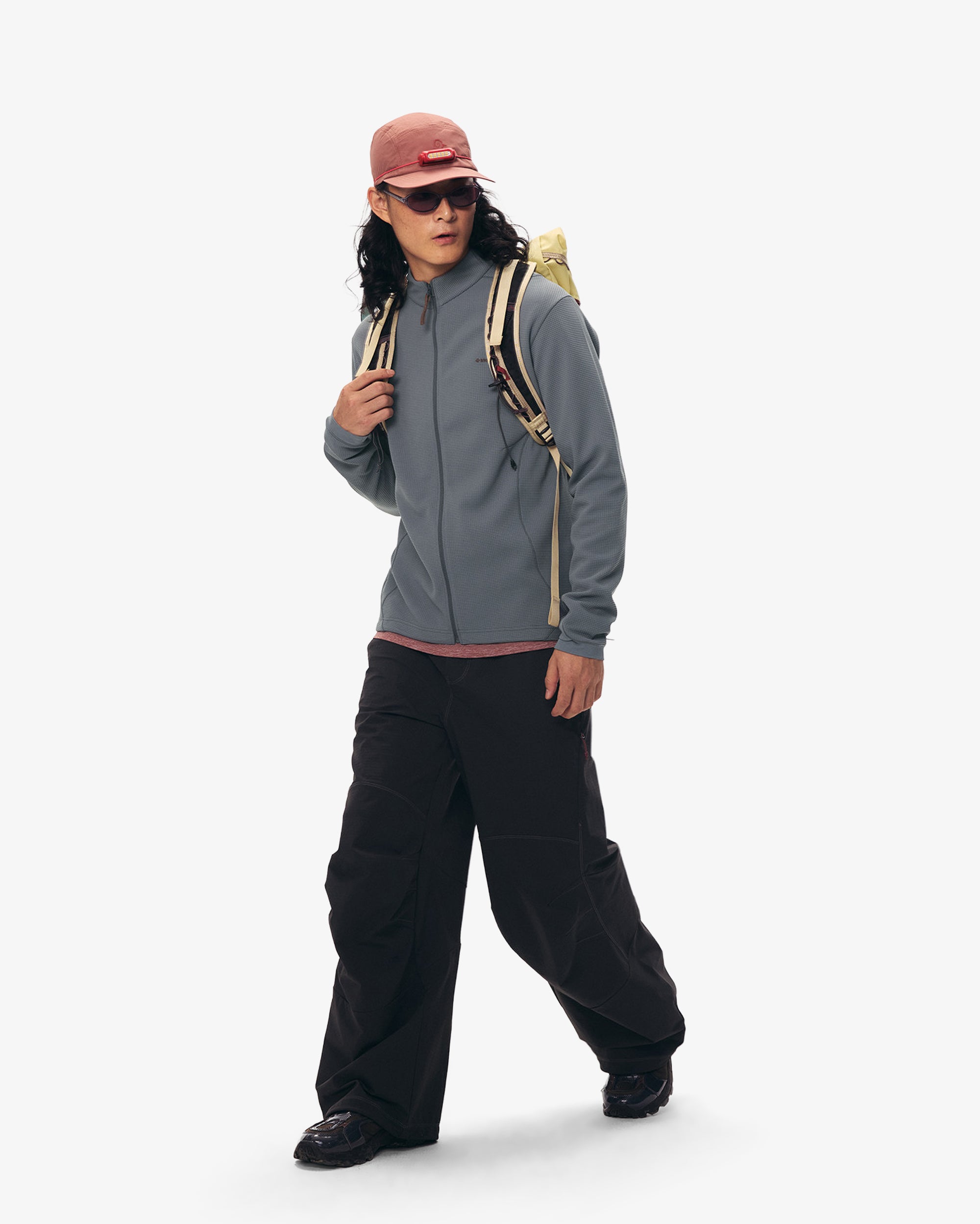 Waffle Grid Fleece Hiking Track Jacket