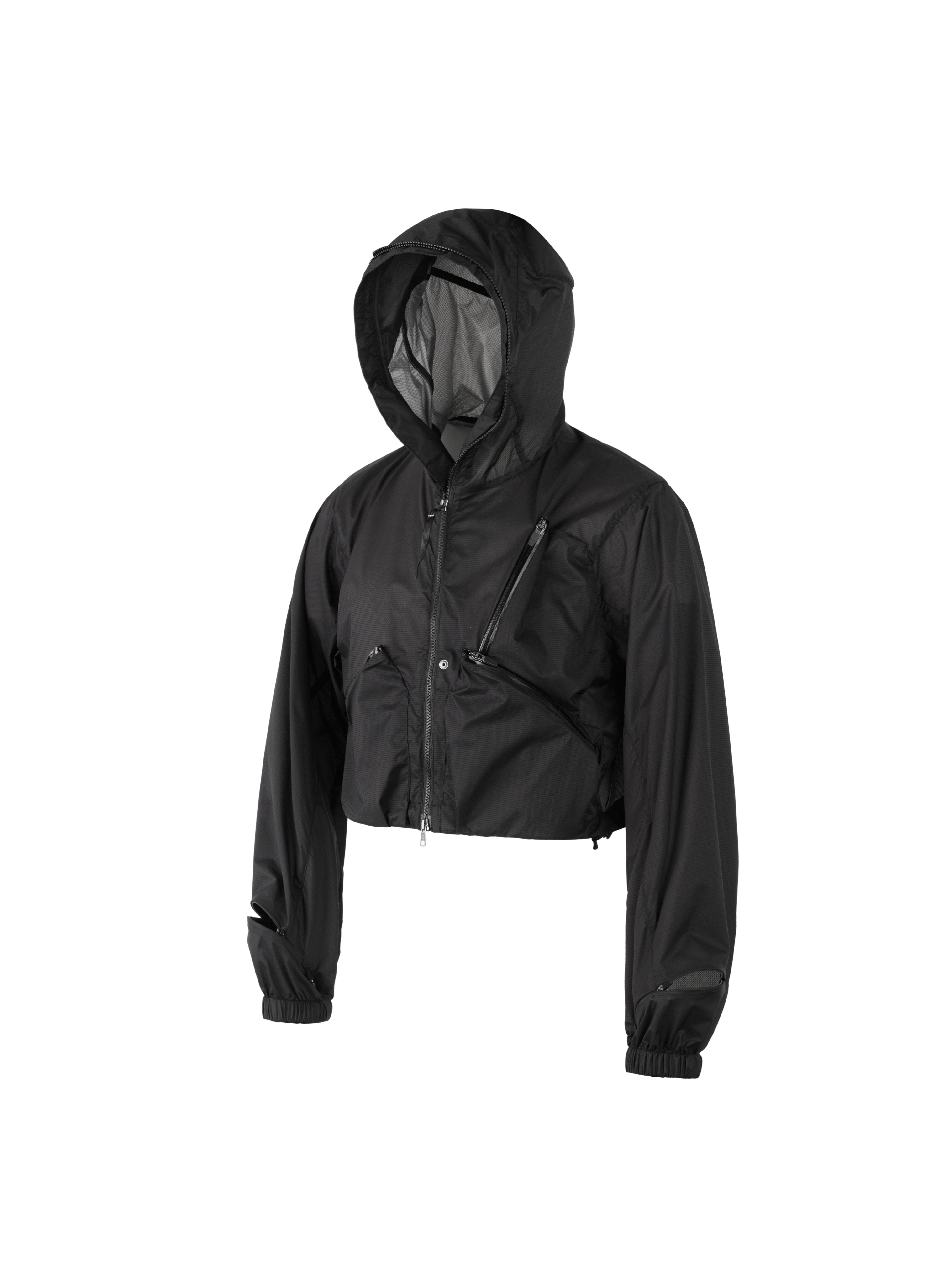 "Mixing" Hooded Short Jacket Sun Protection Skin Clothing Lightweight Water-Repellent Breathable J43S "Erosion Gear"