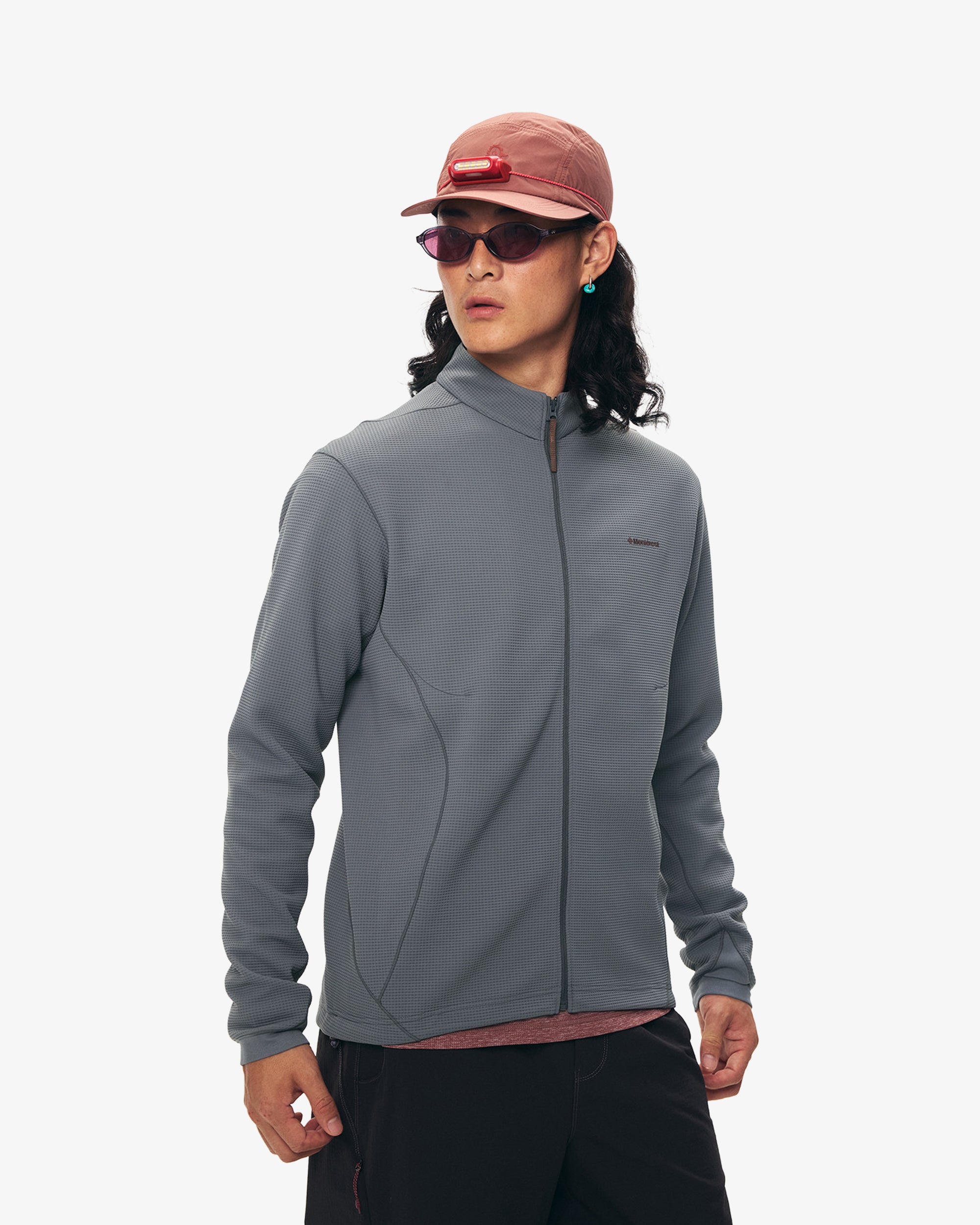 Waffle Grid Fleece Hiking Track Jacket
