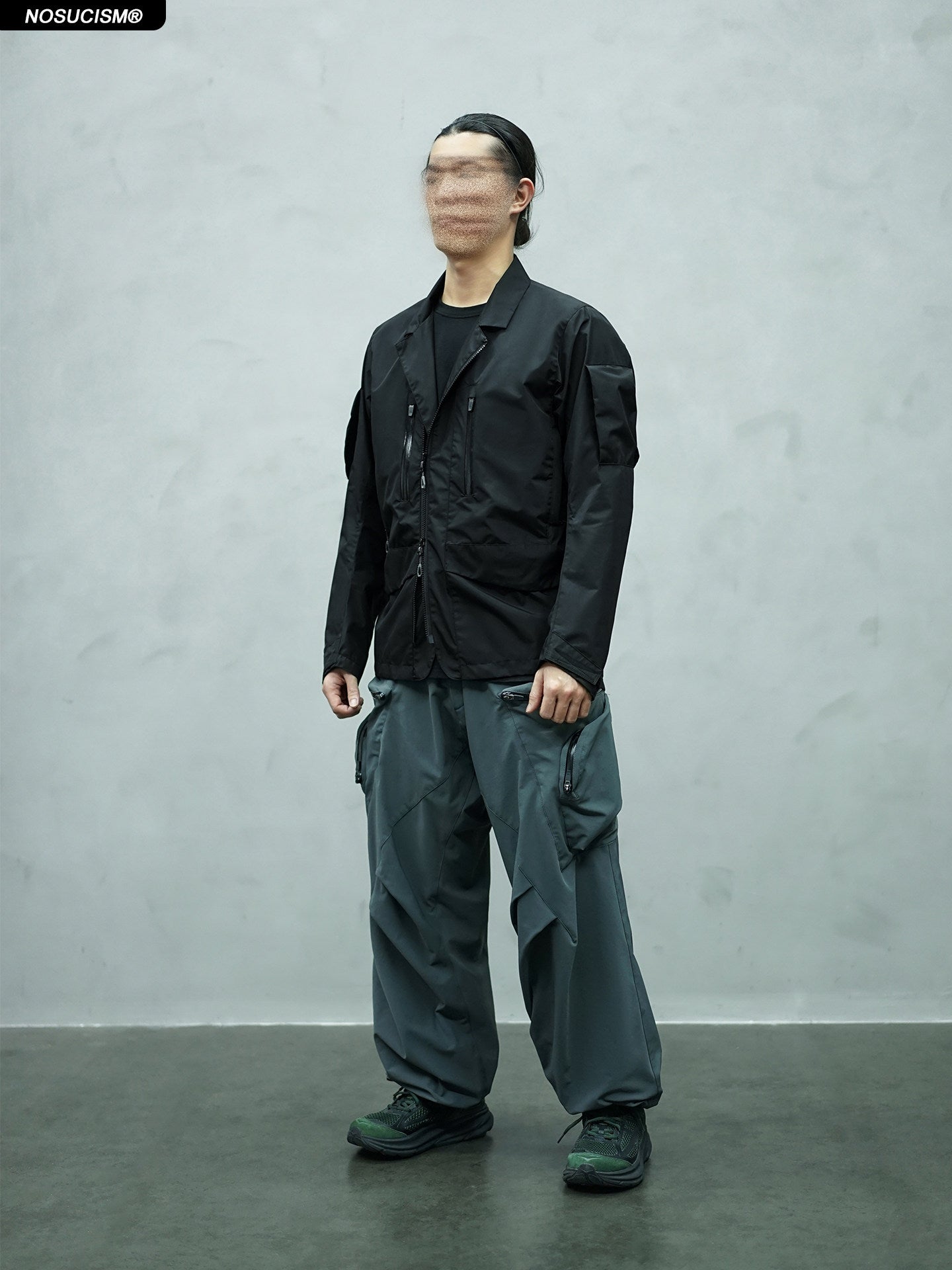 NOSUCISM_26SS_ Spring "Gathering" Curved Zipper Pocket Softshell Pants (Thin Version)