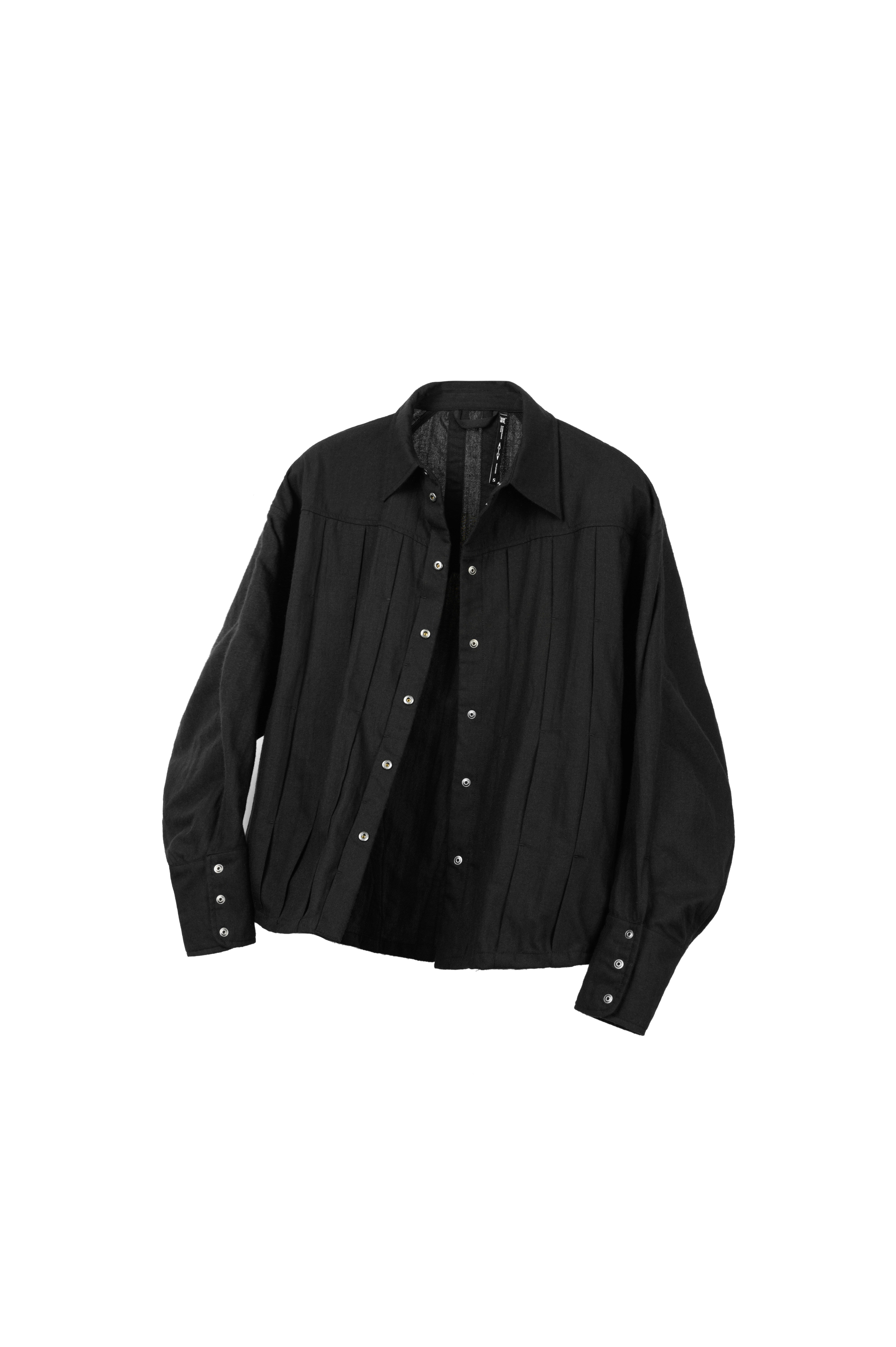 "Surprise Dream" Wool Blend Pleated Leg Sleeve Weave Totem Collar Shirt J67P "Corrosion Gear"